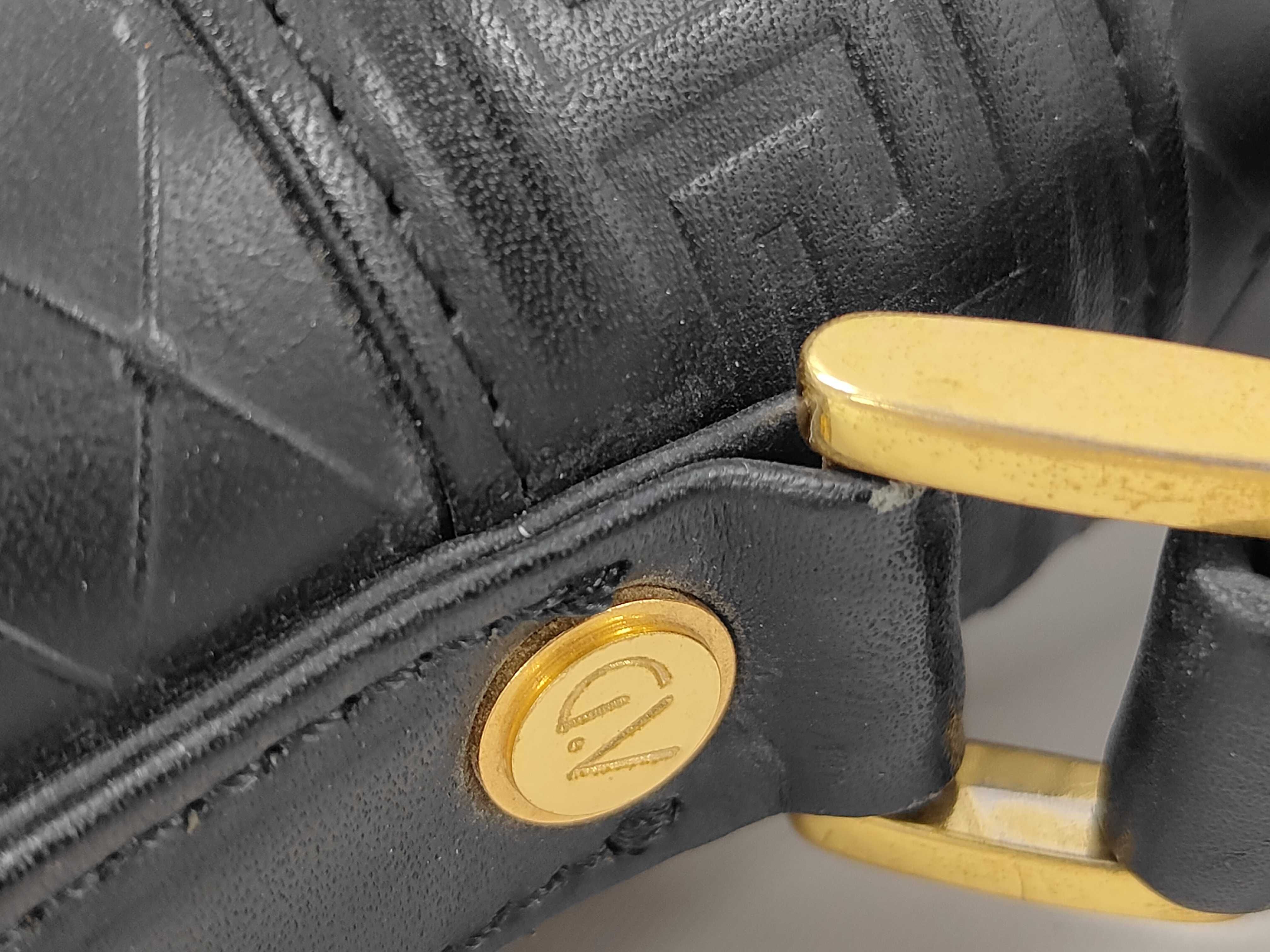 Gianni Versace Vintage Sunburst Embossed Leather Briefcase