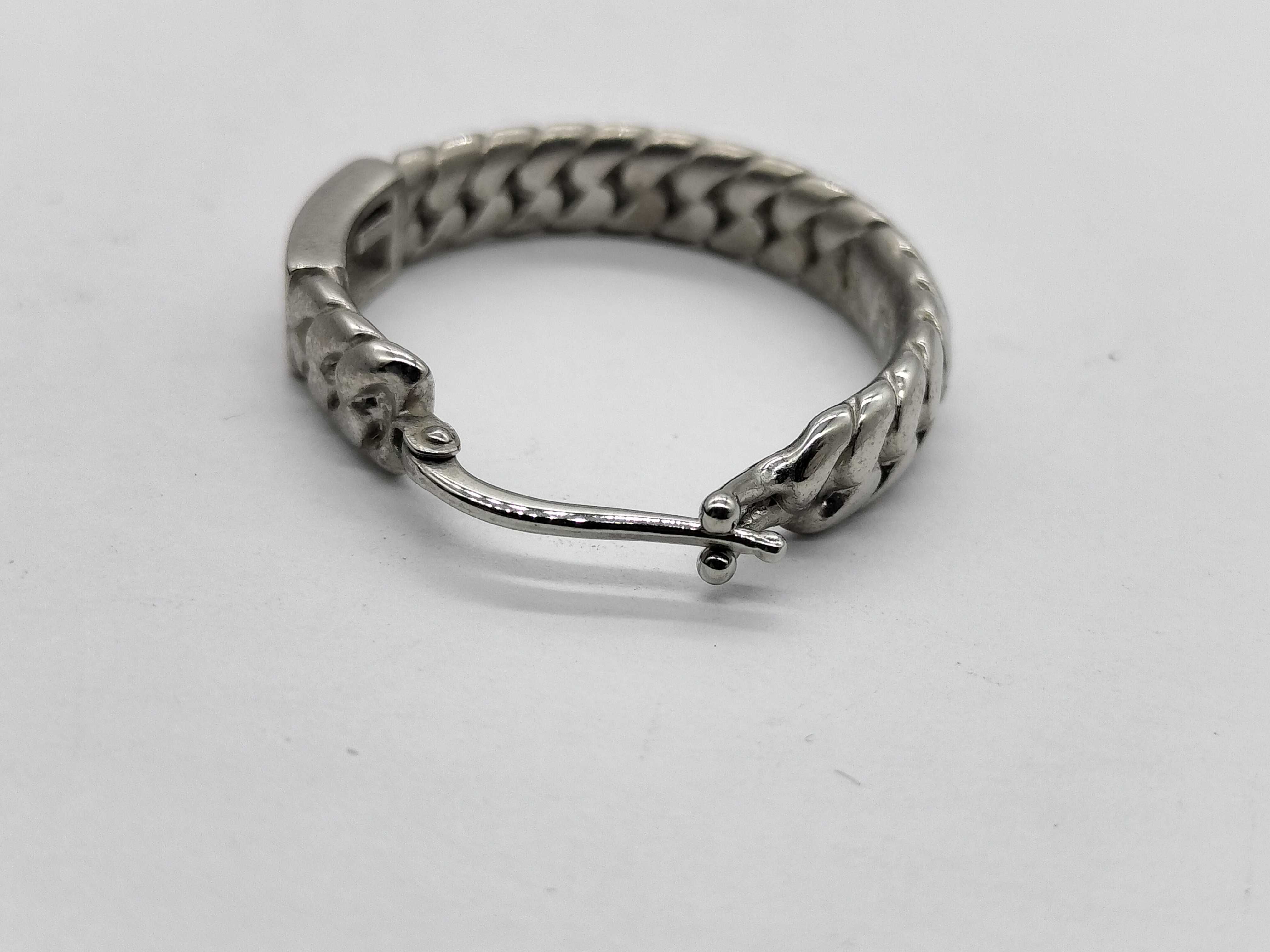 Fendi Baguette FF Logo Silver-Tone Single Hoop Earring