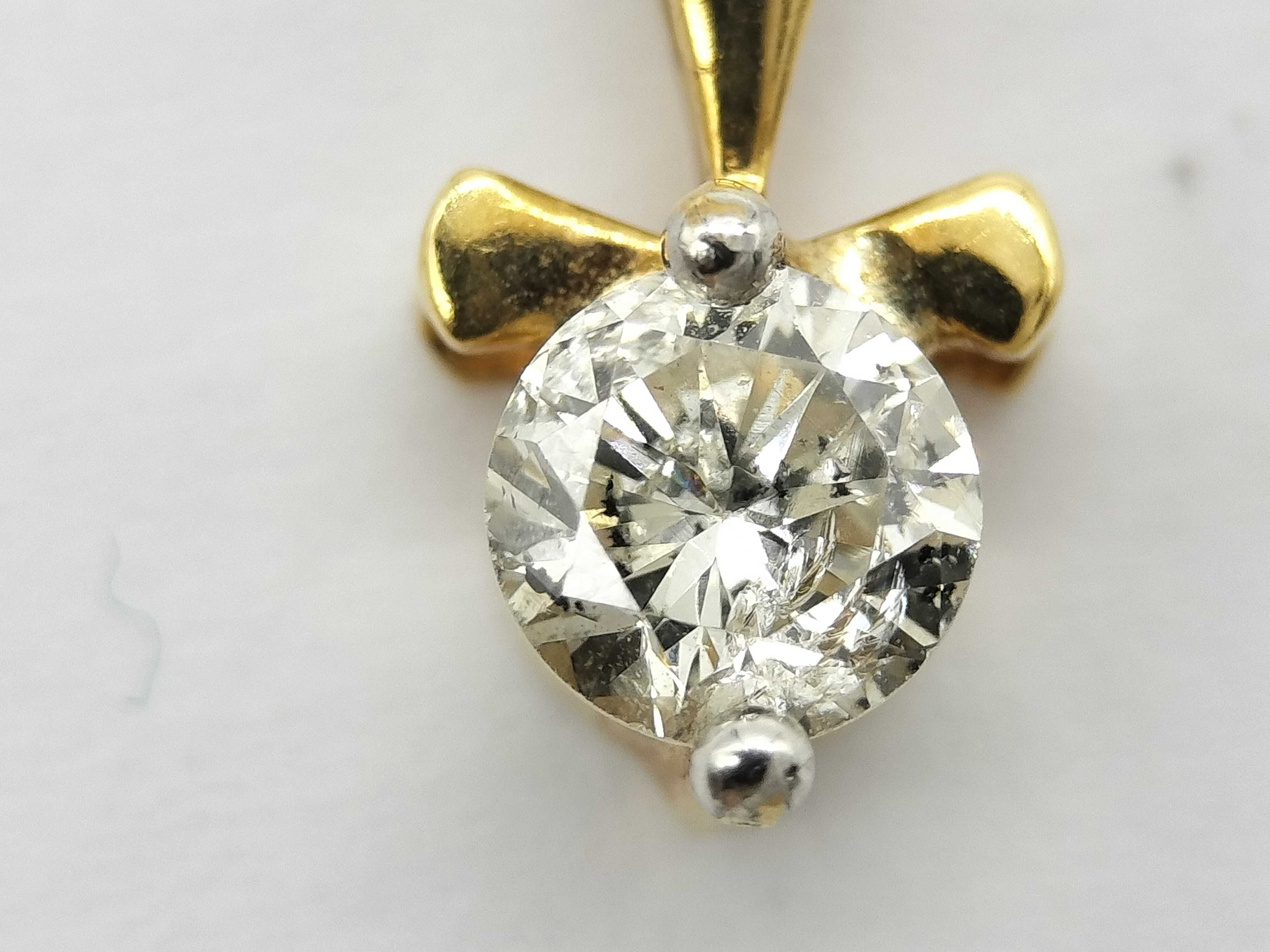 18K Yellow Gold and 0.43 Carat Round Brilliant-Cut Diamond Solitaire Pendant