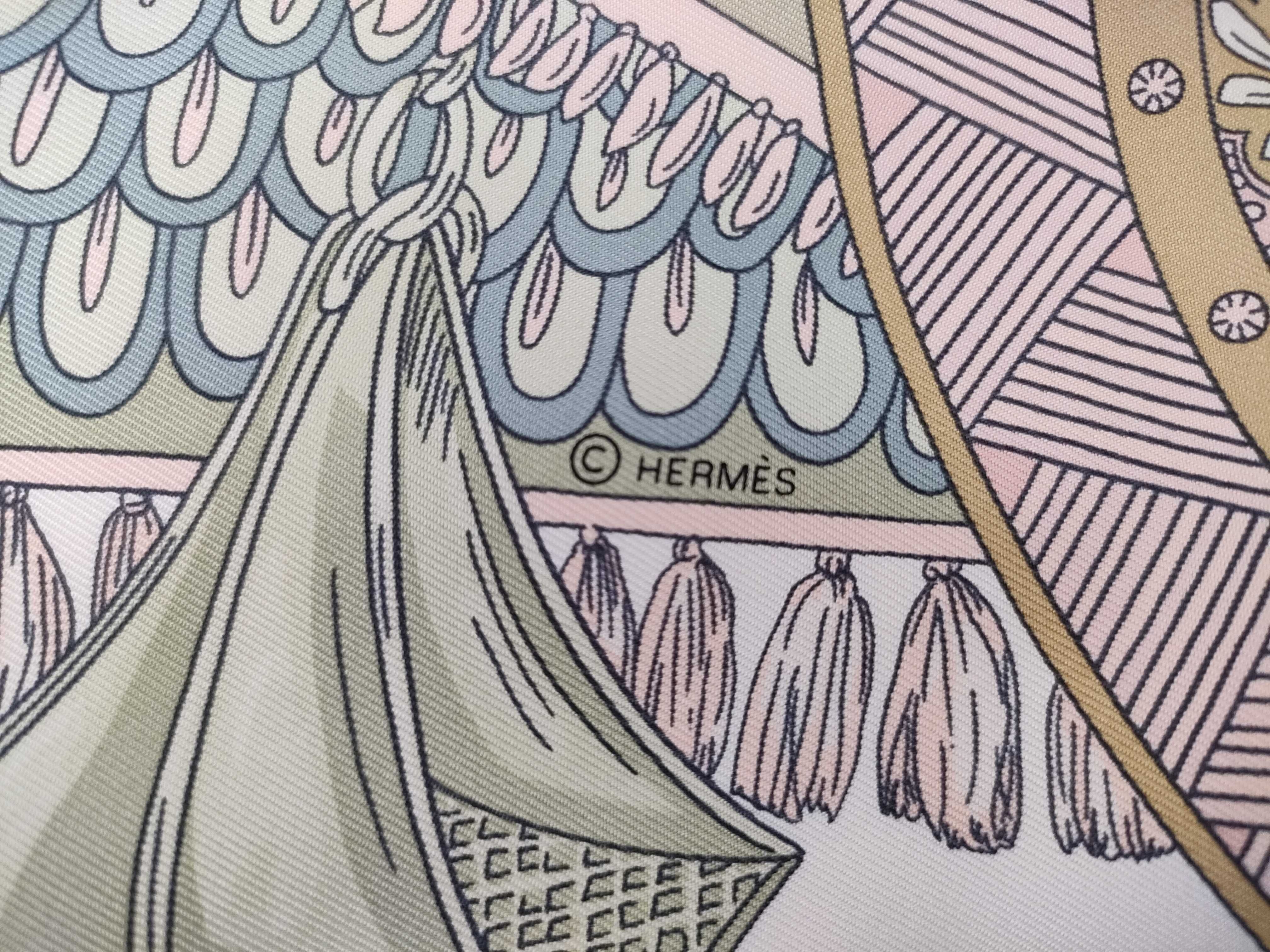 Hermes Tapis de Selle 90 Silk Scarf with Box