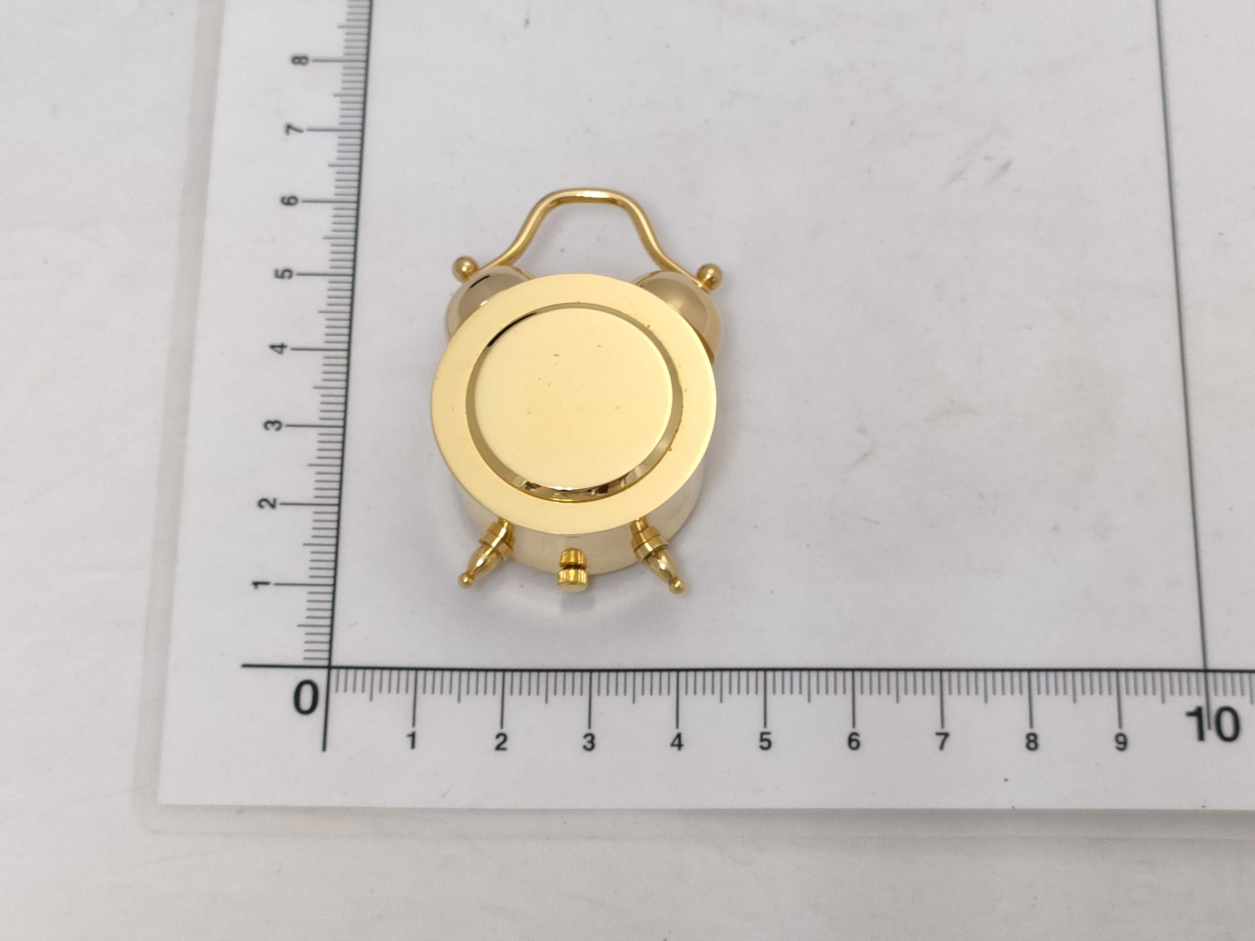 Vexcel Miniature Gold-Tone Quartz Twin-Bell Style Desk Clock, Late 20th Century