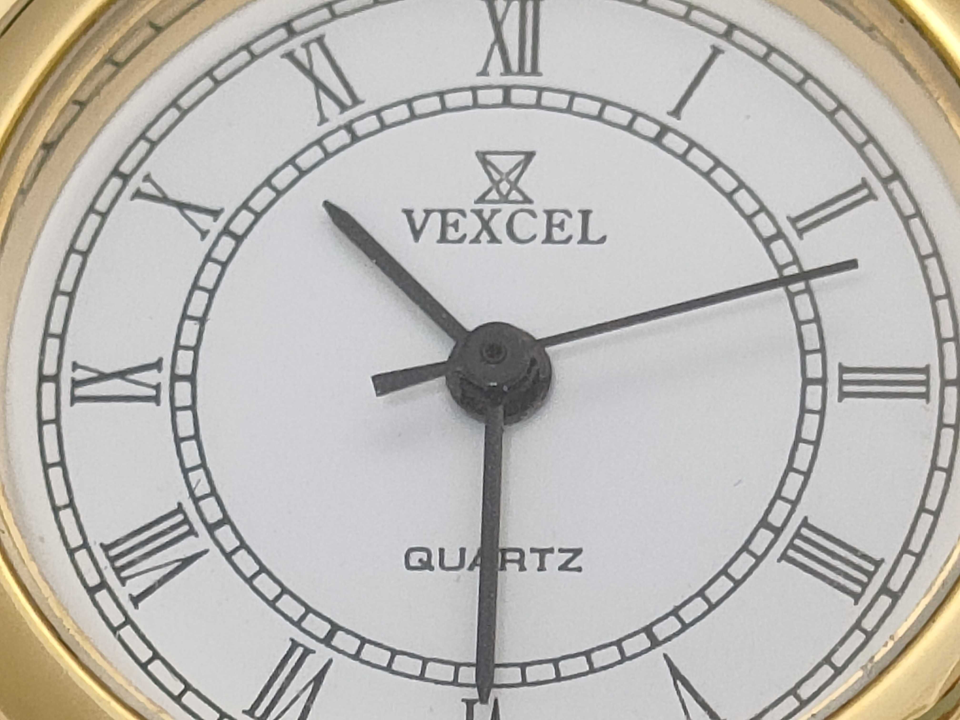 Vexcel Miniature Gold-Tone Quartz Twin-Bell Style Desk Clock, Late 20th Century