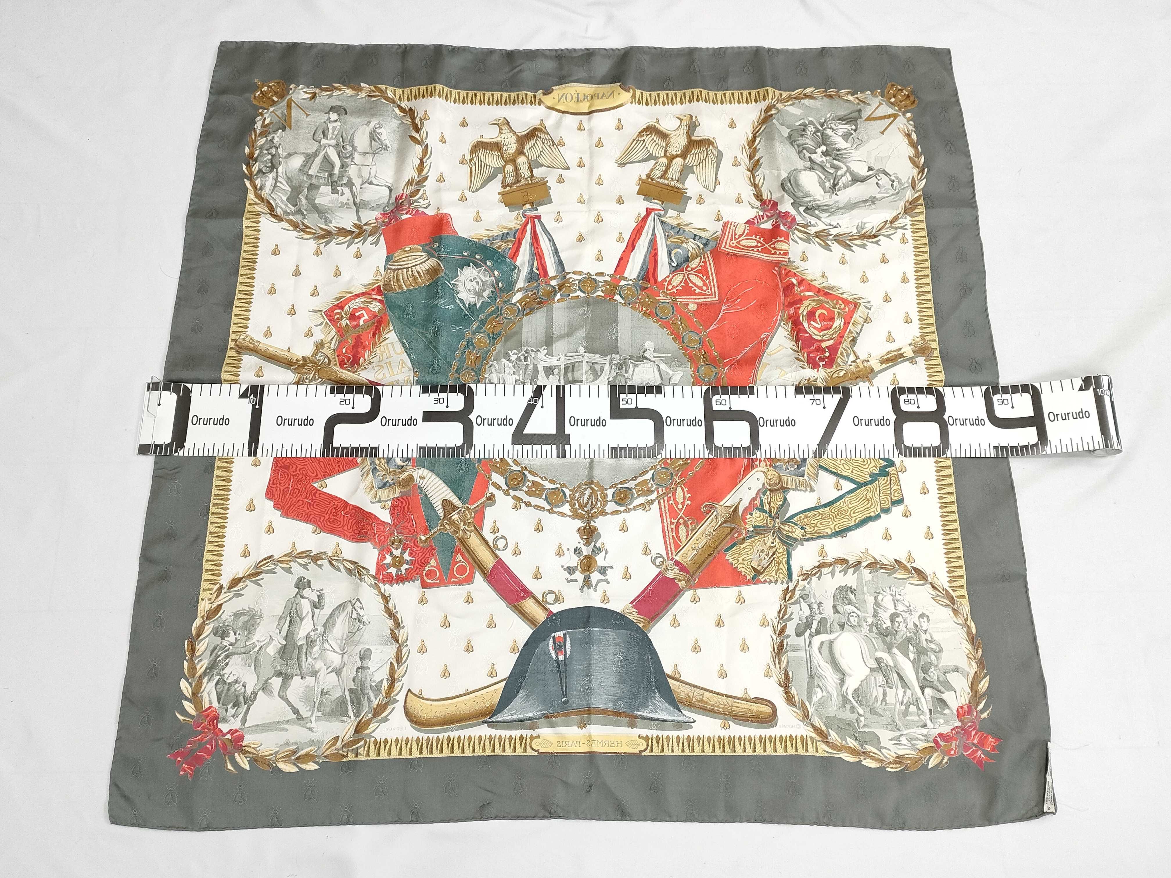 Hermes Silk Jacquard Carre 90 Napoleon Scarf by Philippe Ledoux