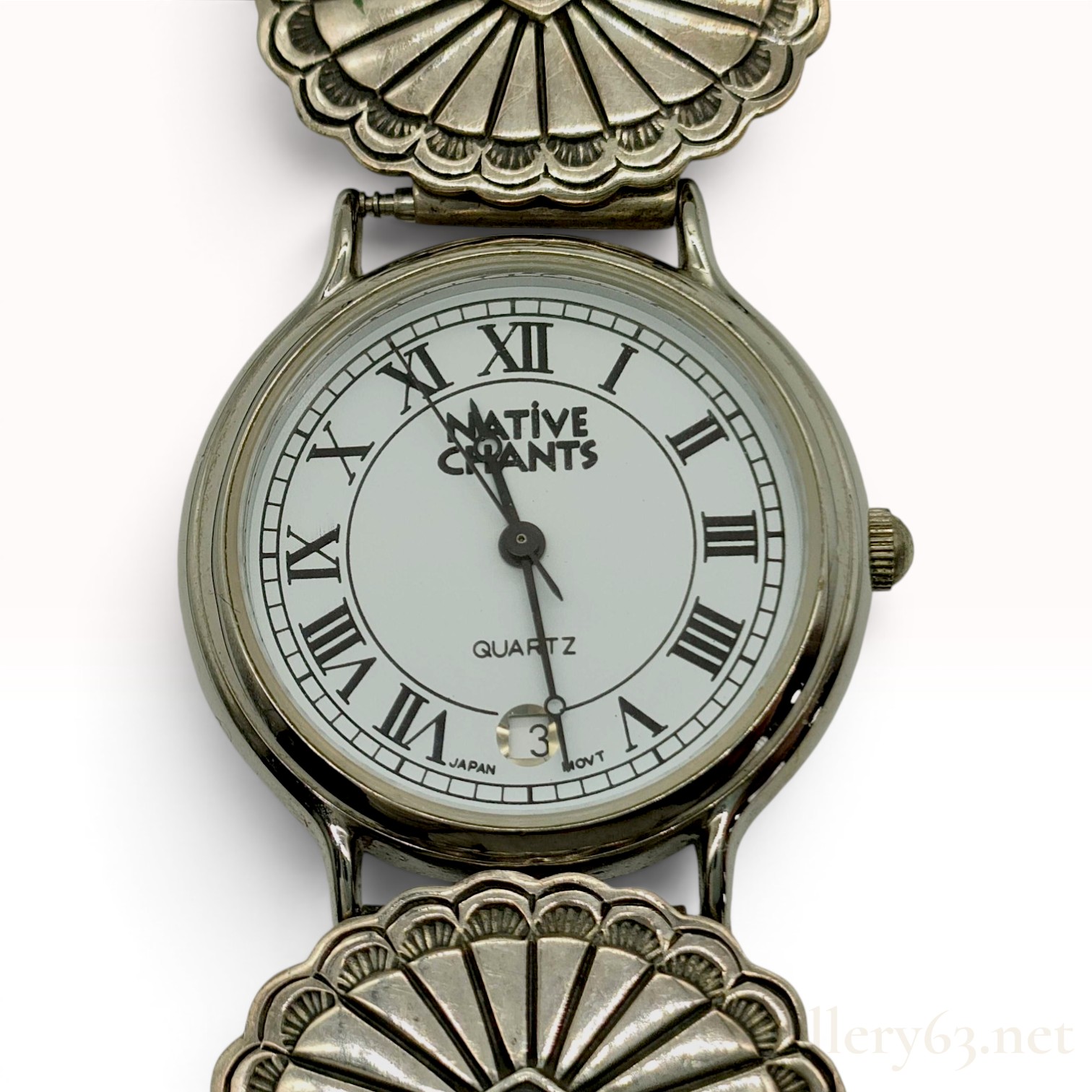 Navajo El Tom Sterling Silver Concho Bracelet Watch