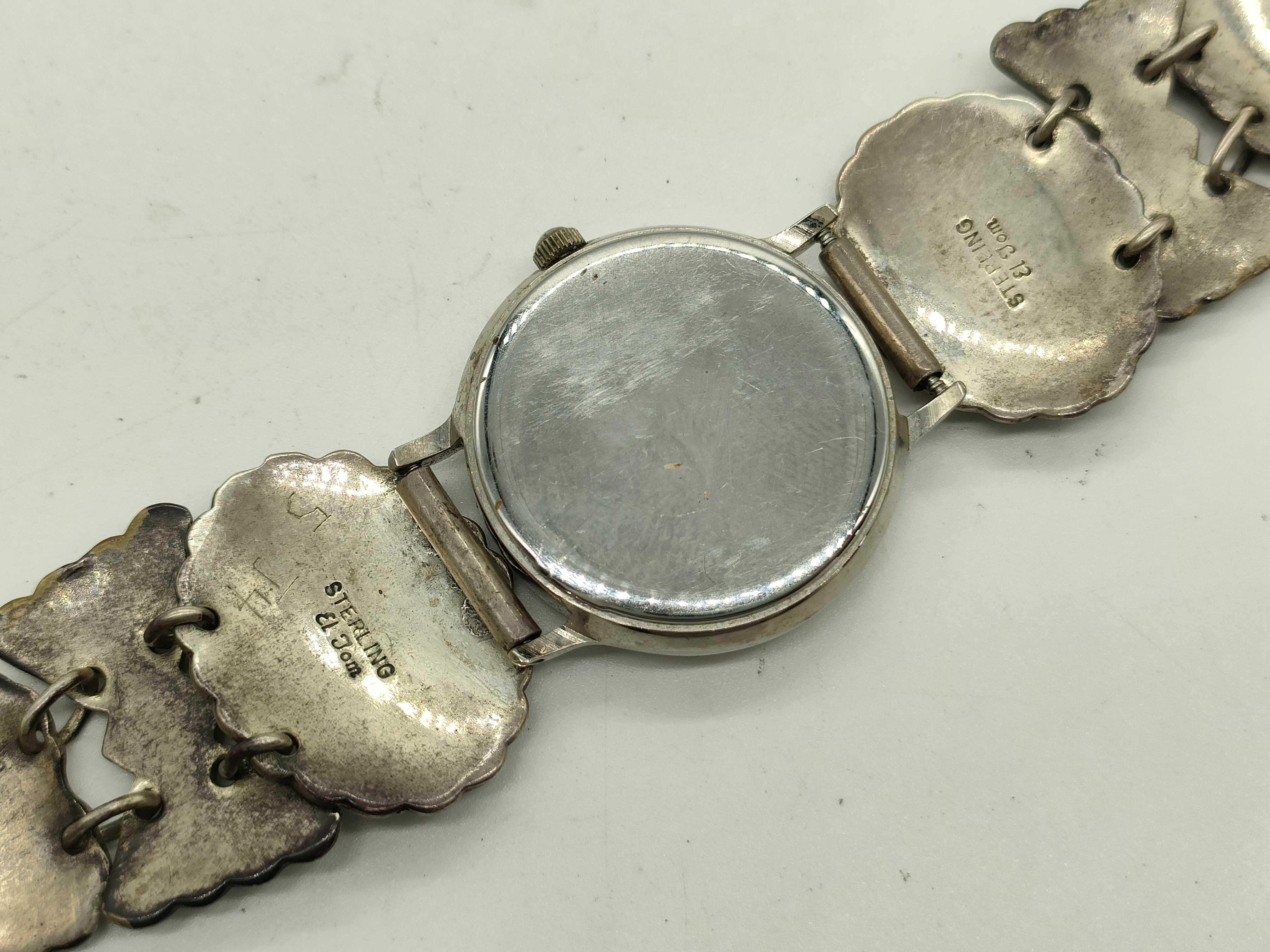 Navajo El Tom Sterling Silver Concho Bracelet Watch