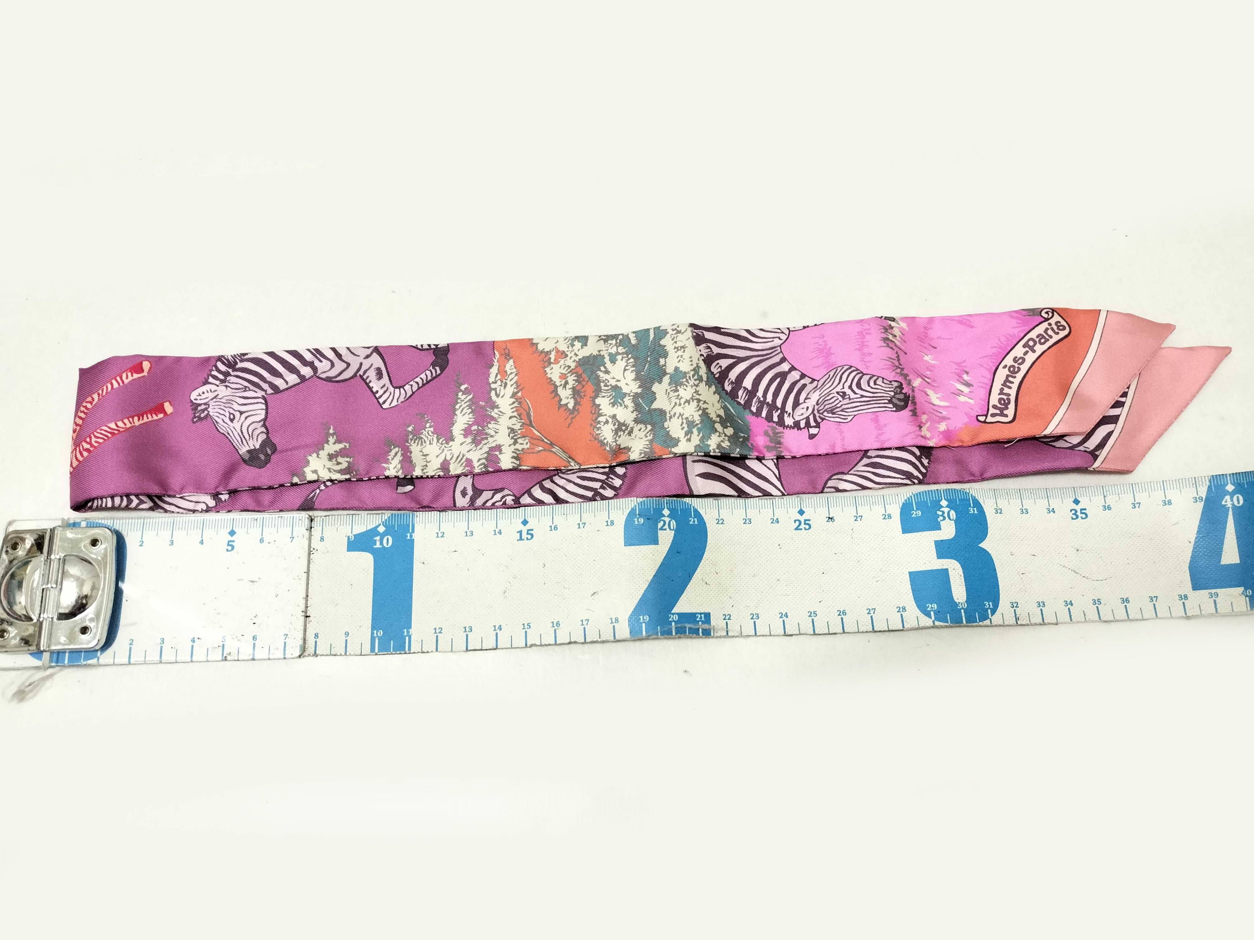 Hermes Silk Twilly Scarf Les Zebres Pattern by Alice Shirley