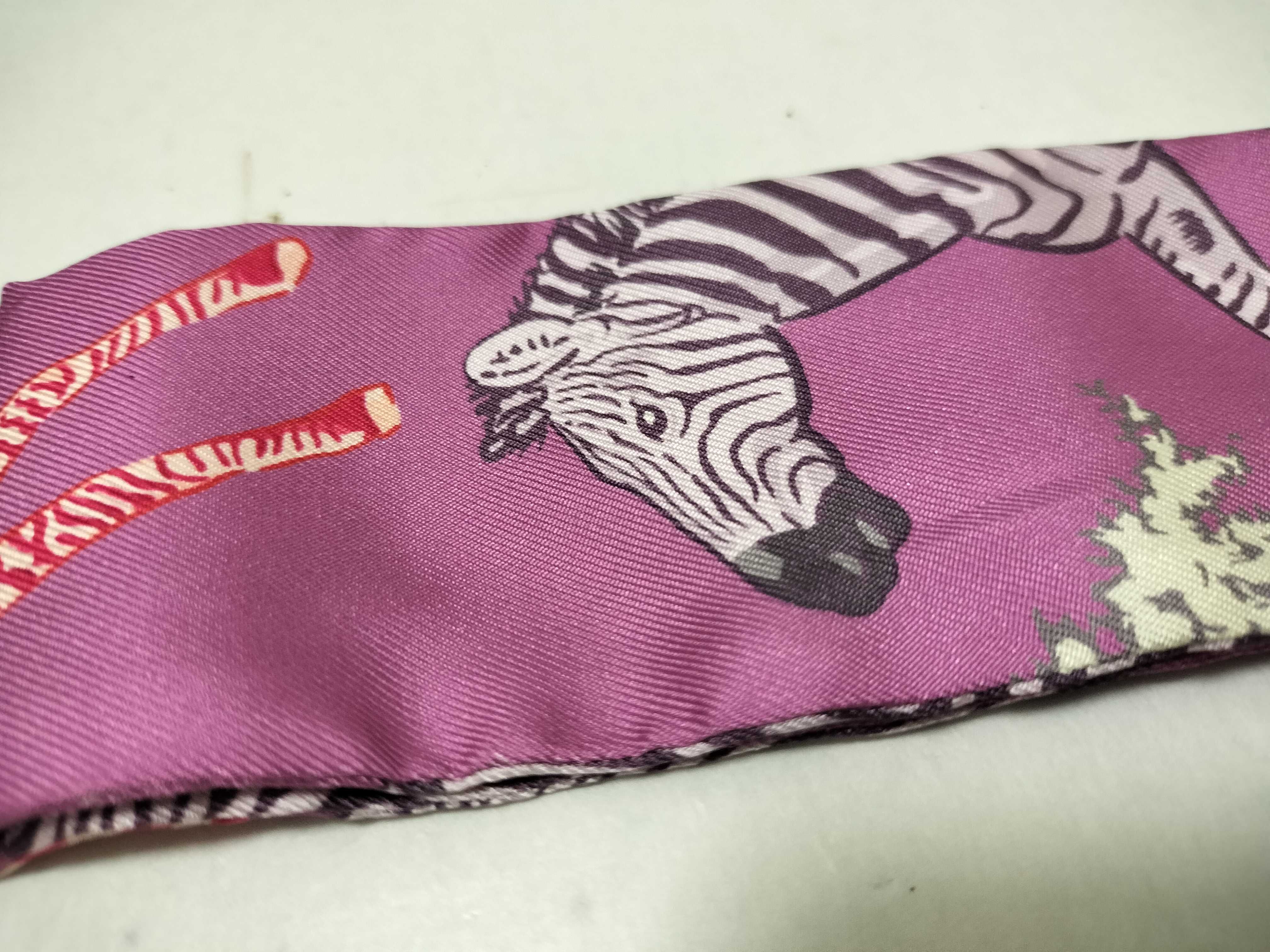 Hermes Silk Twilly Scarf Les Zebres Pattern by Alice Shirley
