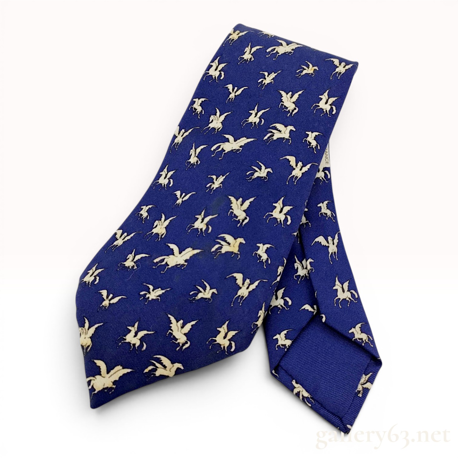 Hermes Pegasus Pattern Silk Necktie 7387 PA