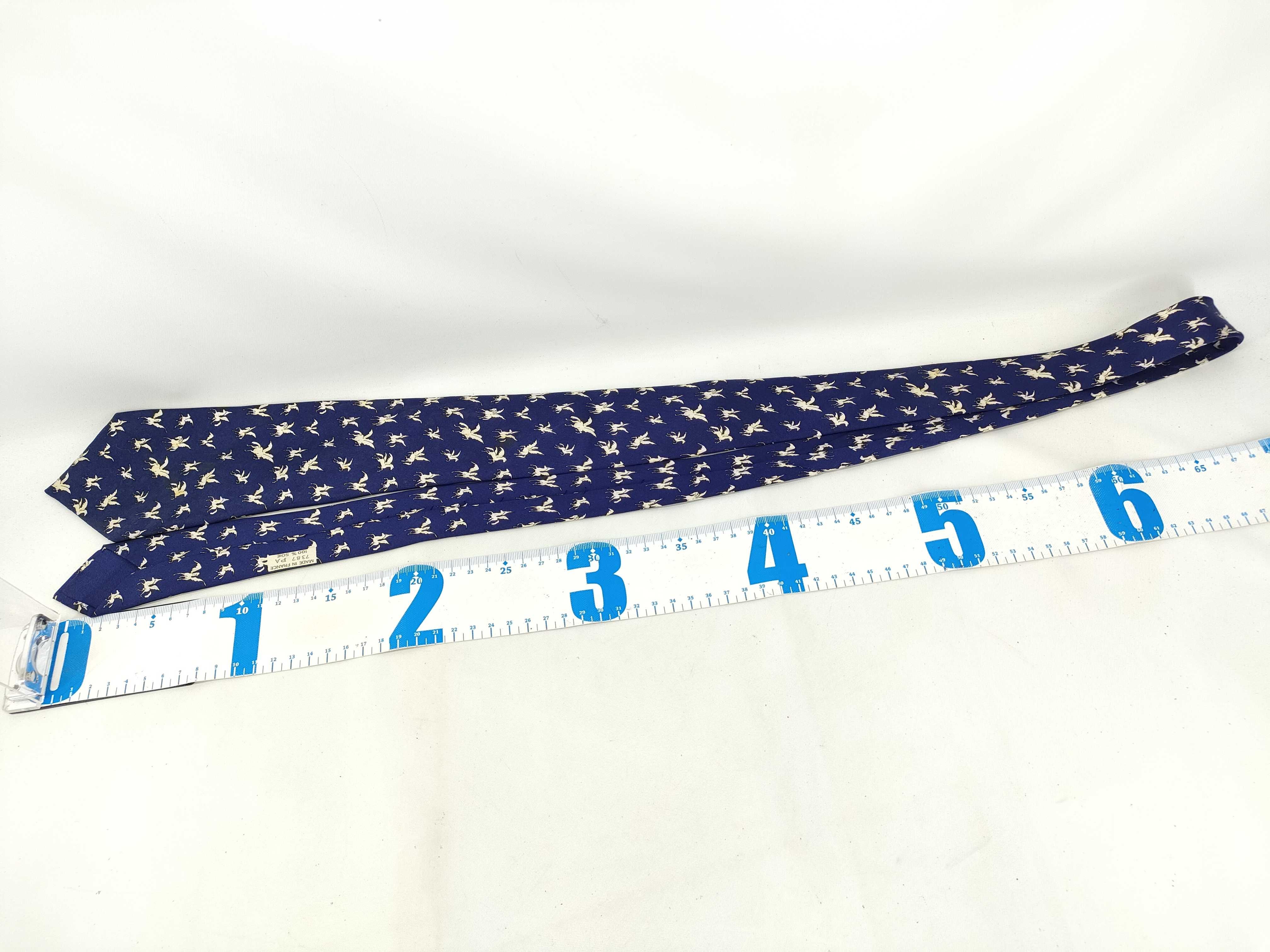 Hermes Pegasus Pattern Silk Necktie 7387 PA