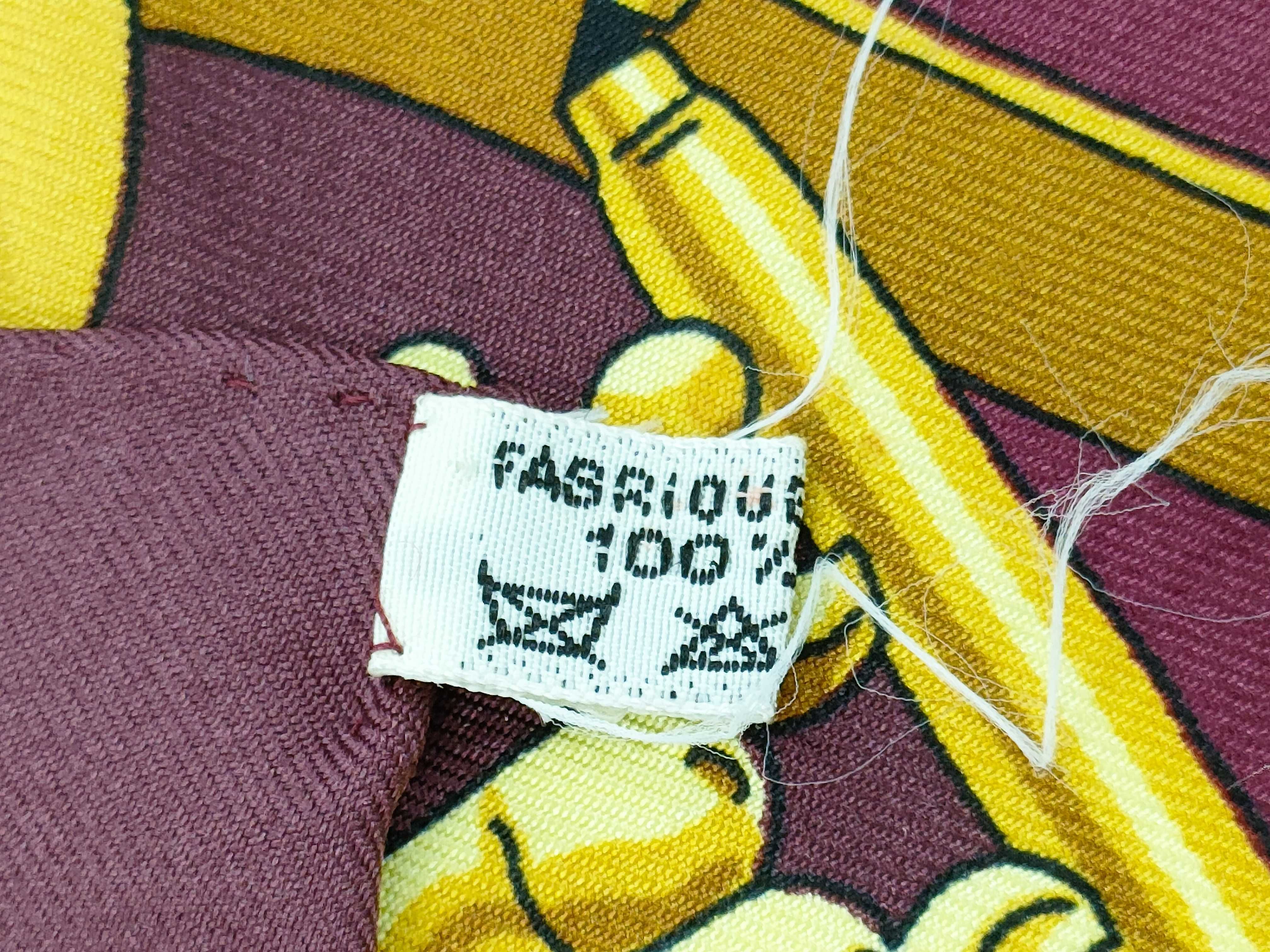 Hermes Les Cavaliers d'Or Silk Carre 90 Scarf in Burgundy