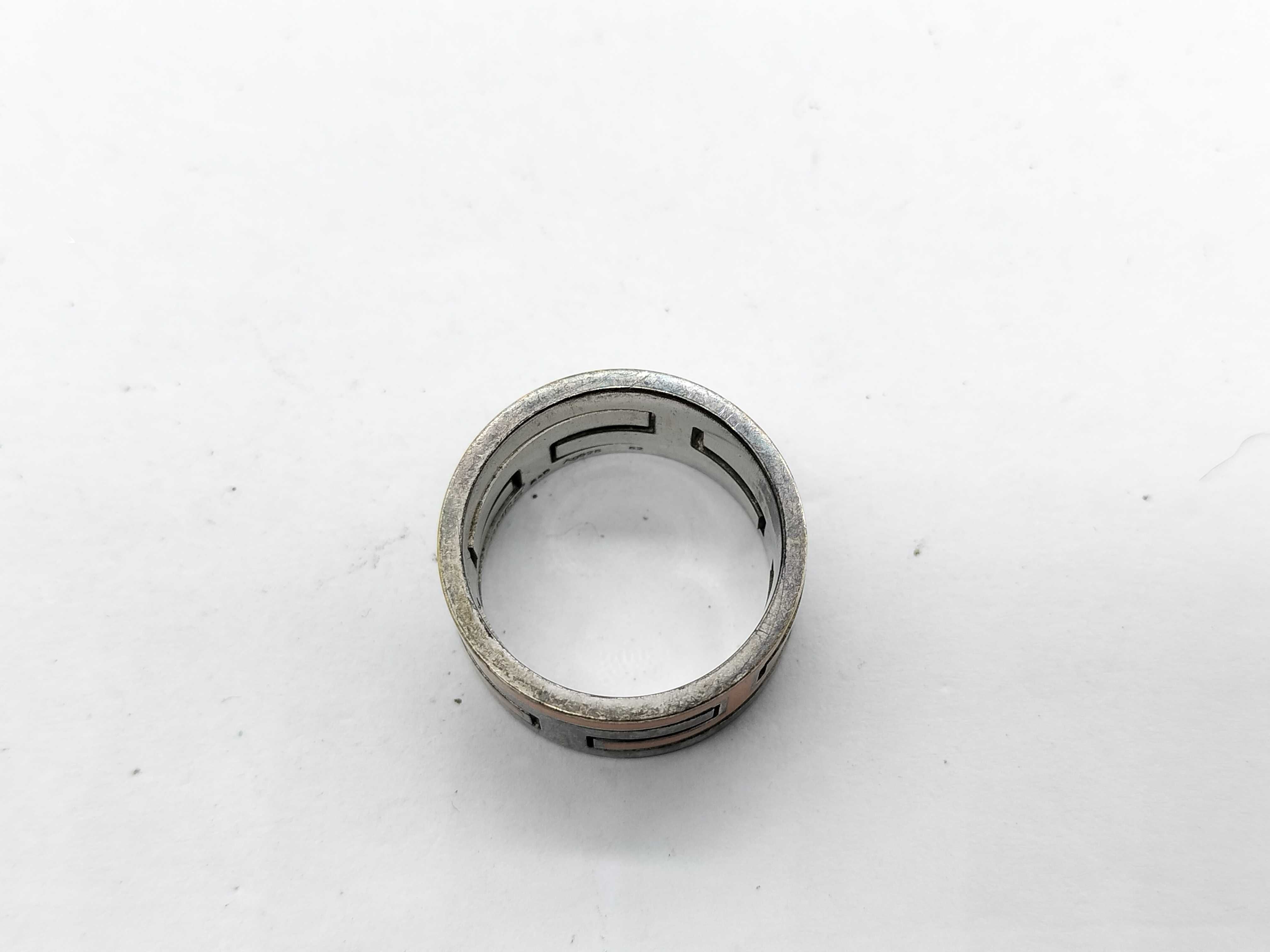 Hermes Sterling Silver and Orange Enamel Move H Ring with Box