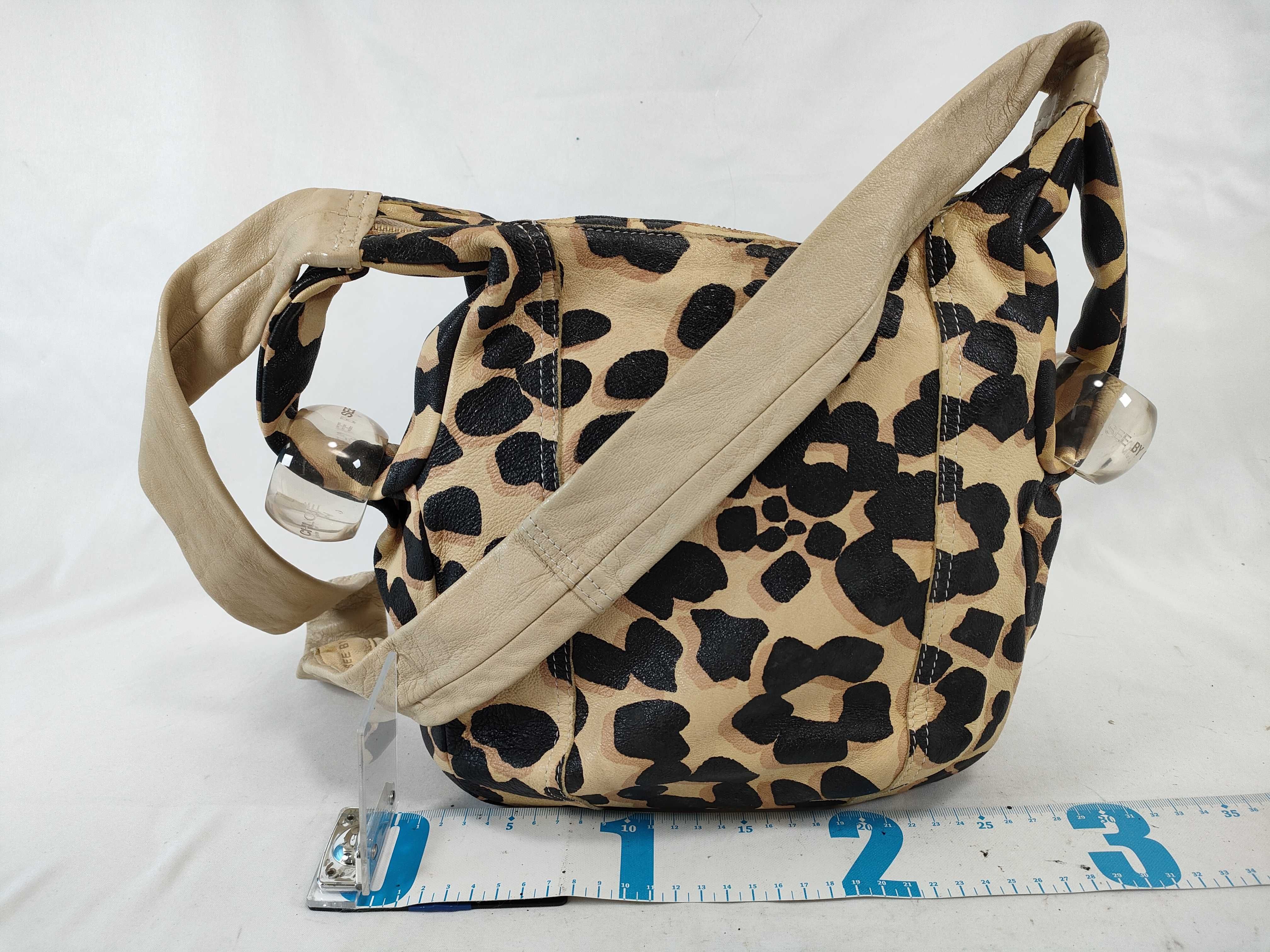 See by Chloe Leopard Print Leather Hobo Bag