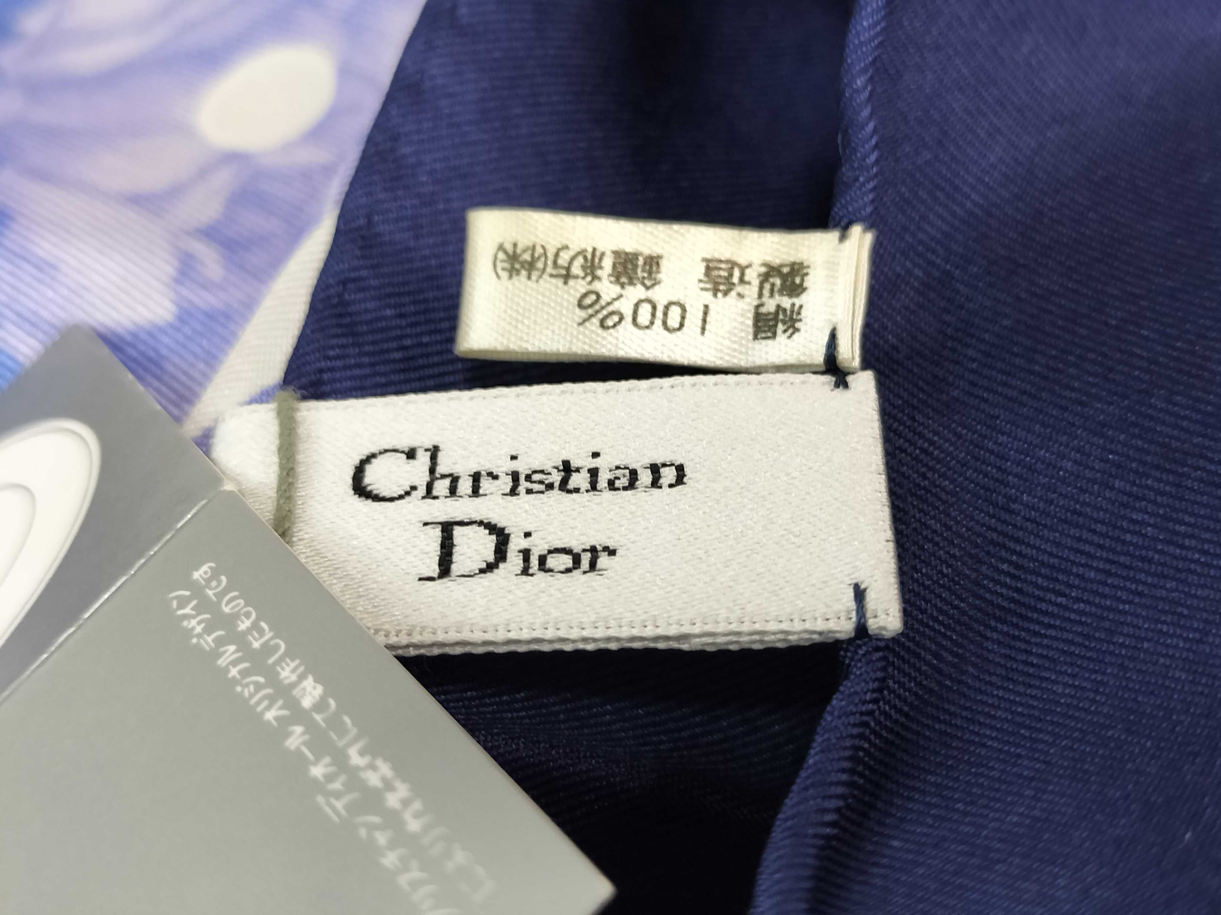 Christian Dior Floral and Logo Monogram Silk Scarf