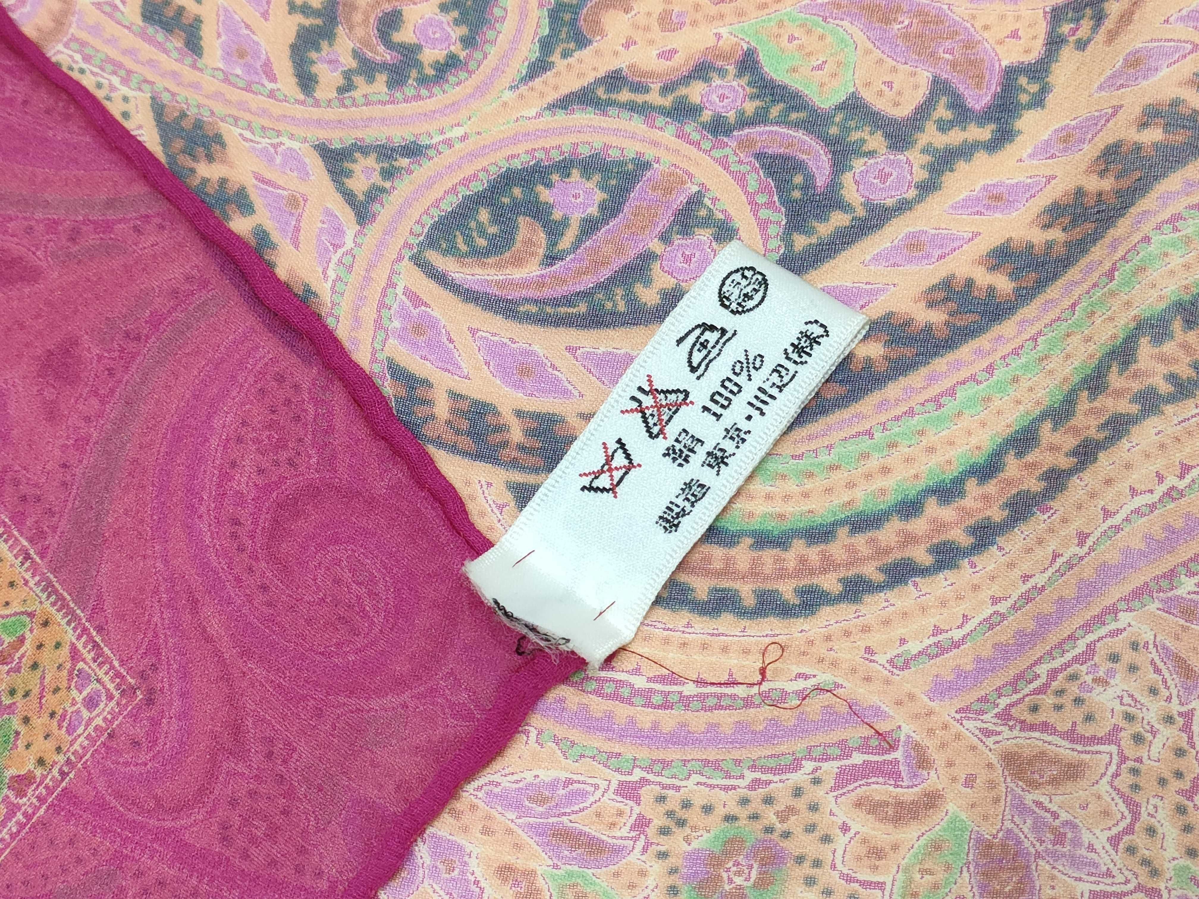 Yves Saint Laurent 100% Silk Paisley Motif Square Scarf 105cm w/Box