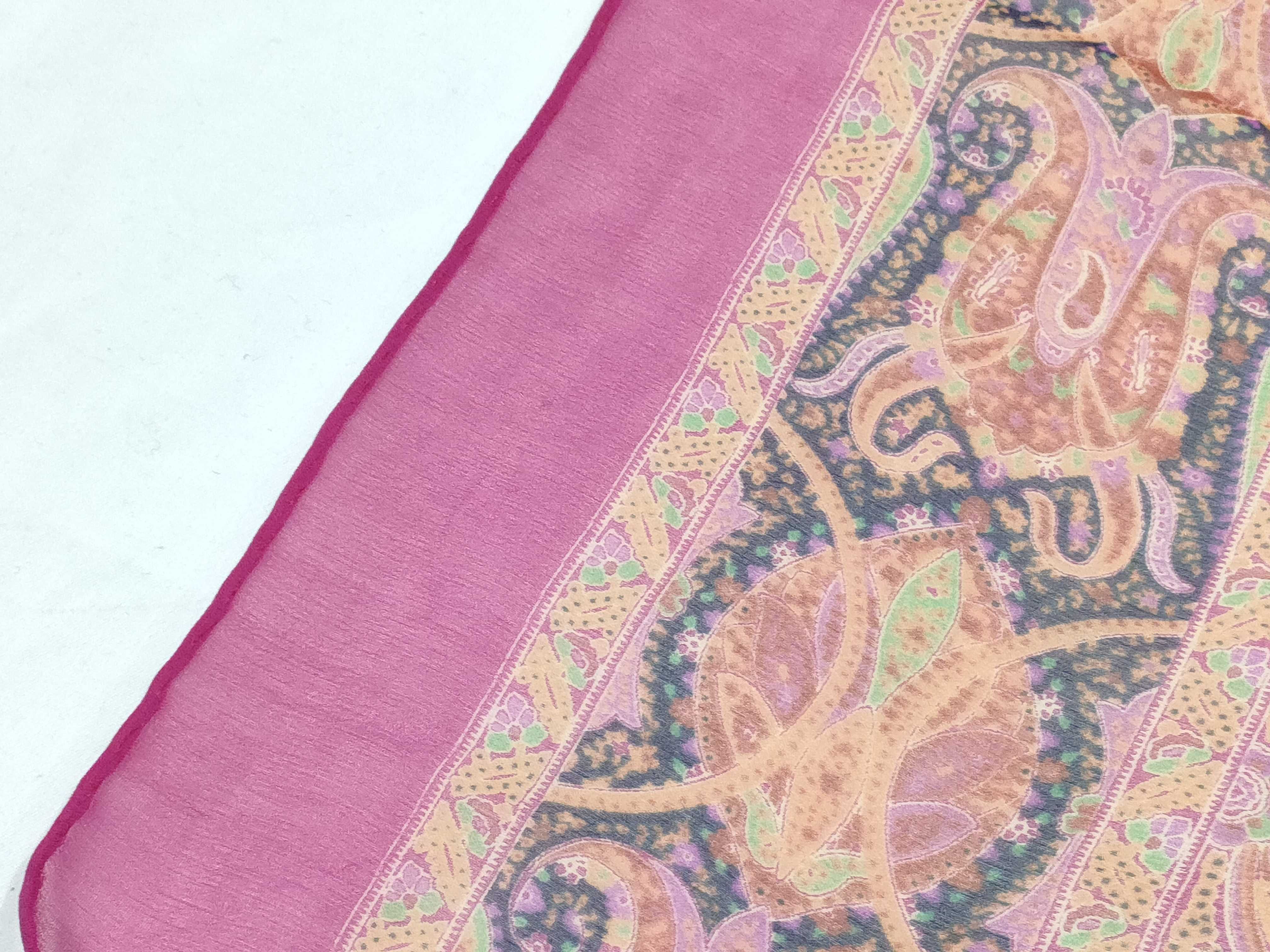 Yves Saint Laurent 100% Silk Paisley Motif Square Scarf 105cm w/Box
