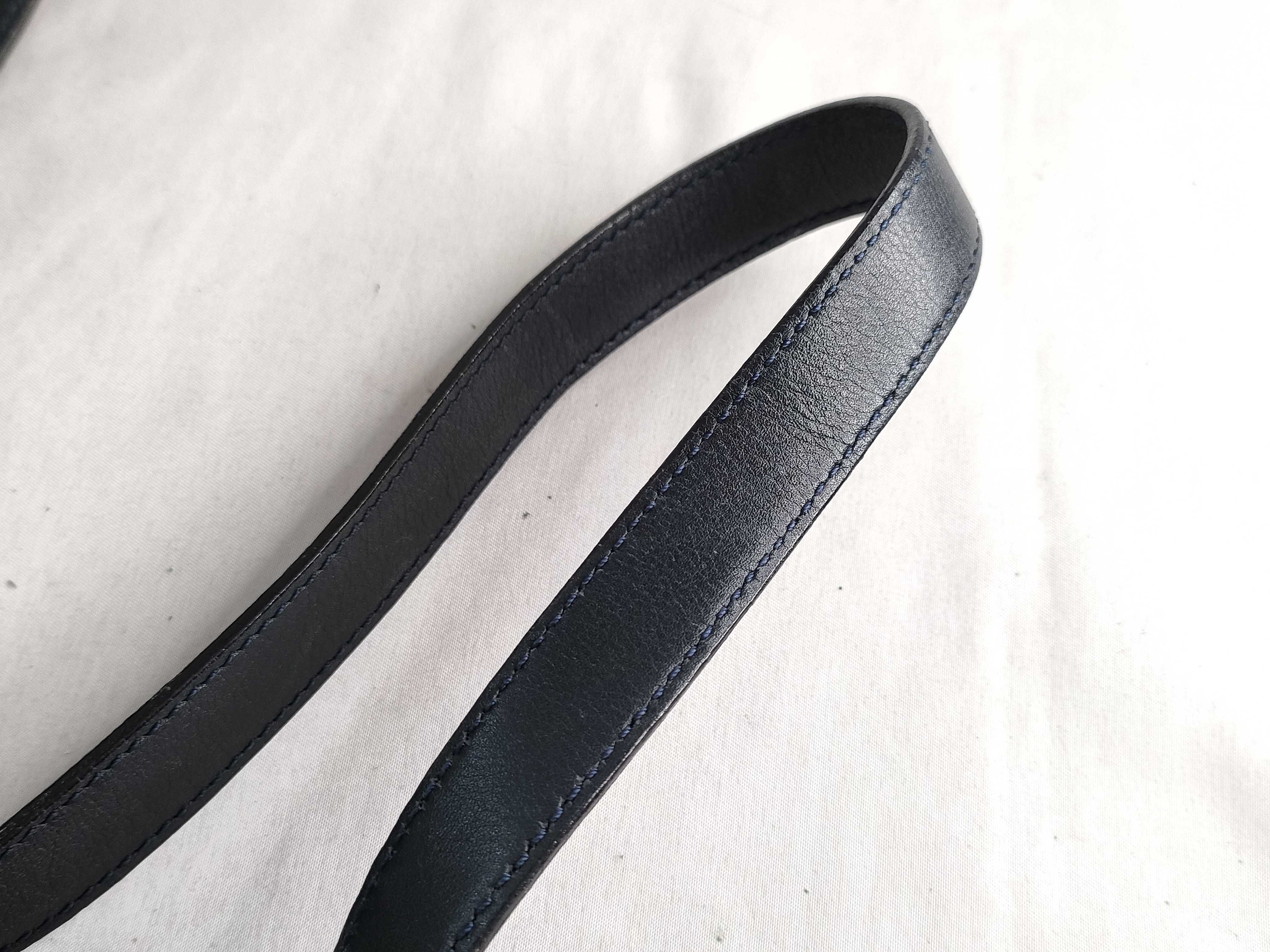 Celine Vintage Ring-Clasp Front Pocket Crossbody Bag Black Leather