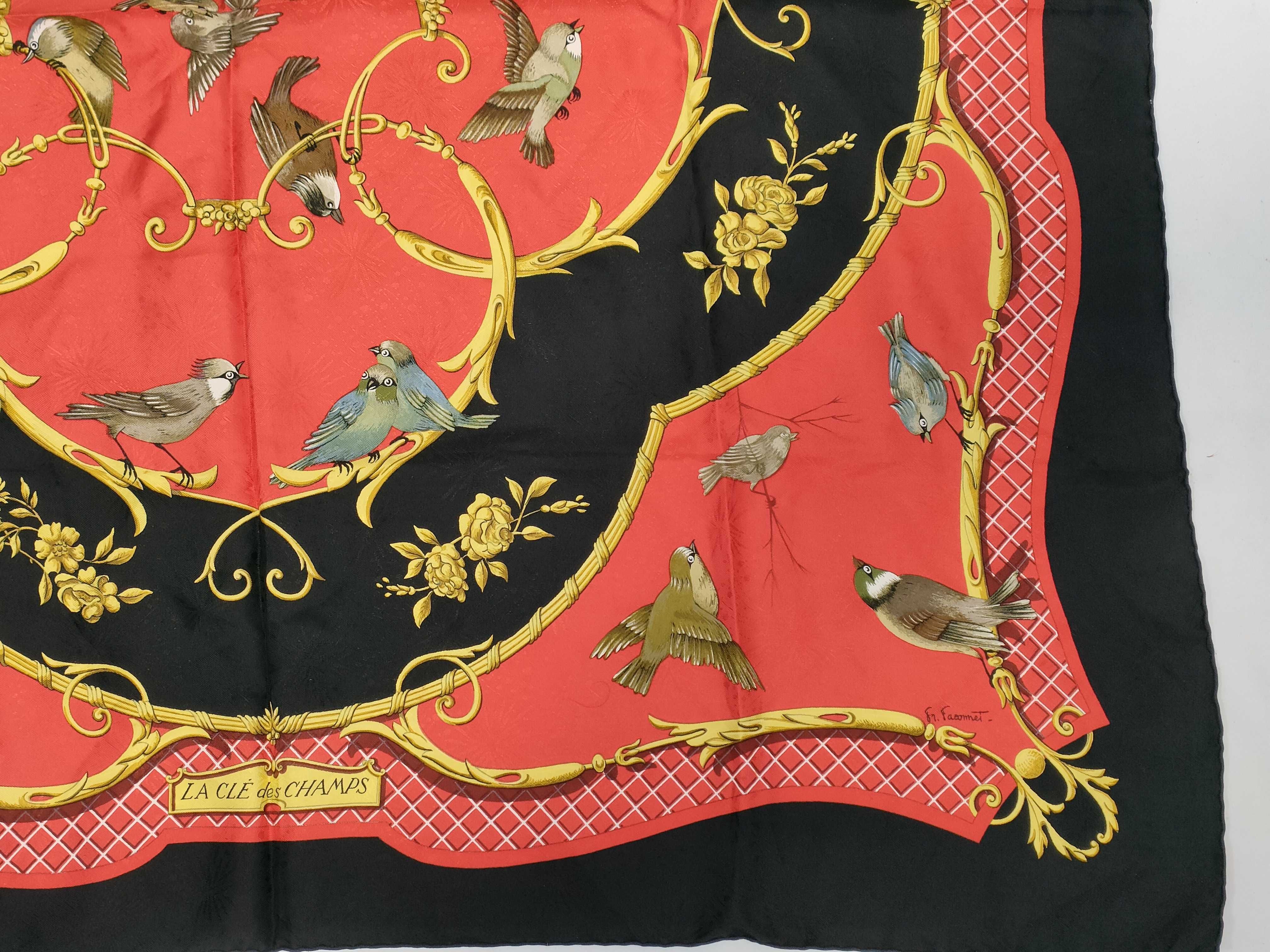 Hermes La Cle des Champs Silk Jacquard Scarf by Francoise Faconnet