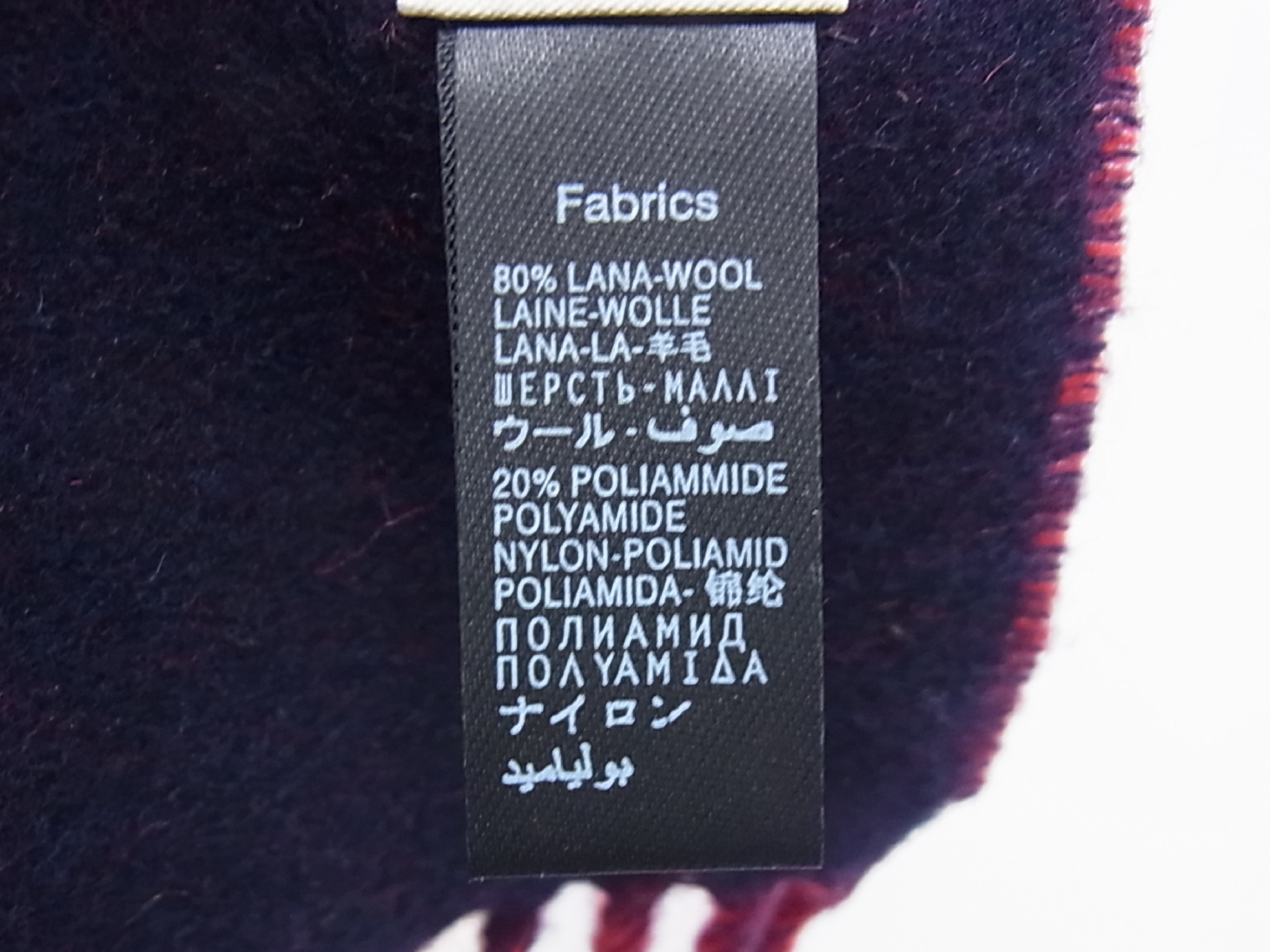 Vivienne Westwood Red and Navy Double Face Single Orb Wool Scarf