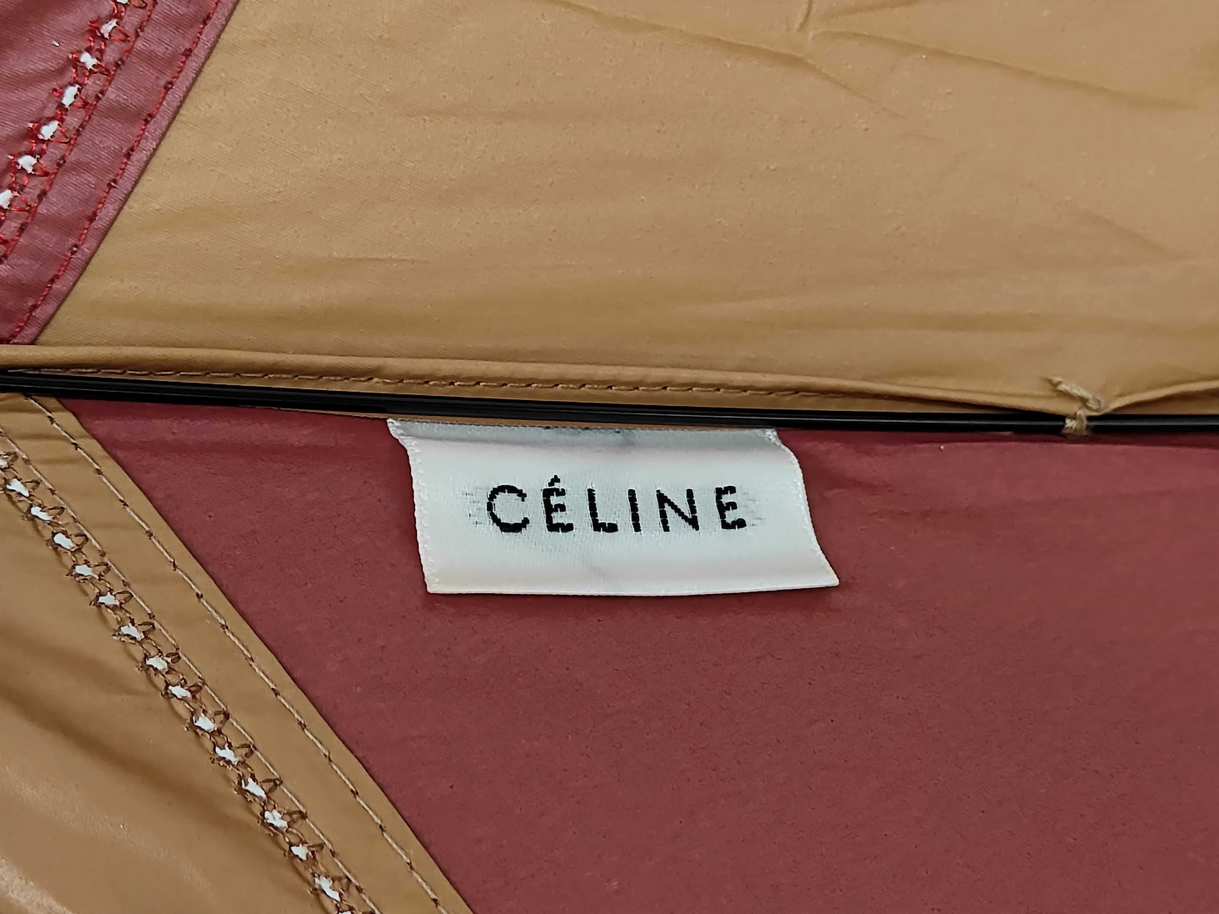 Celine Color-Blocked Folding Umbrella with Matching Sleeve