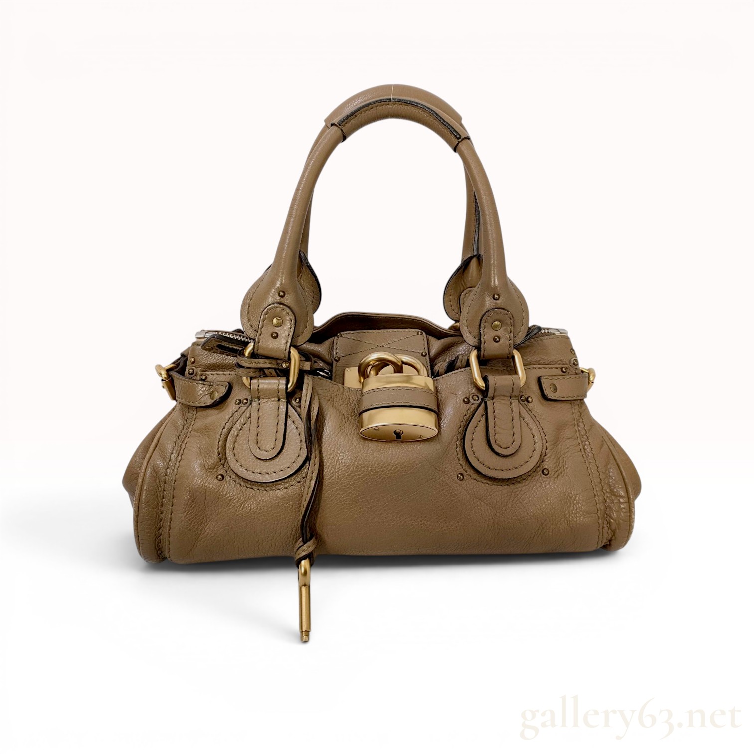 Chloe Taupe Grained Leather Paddington Satchel