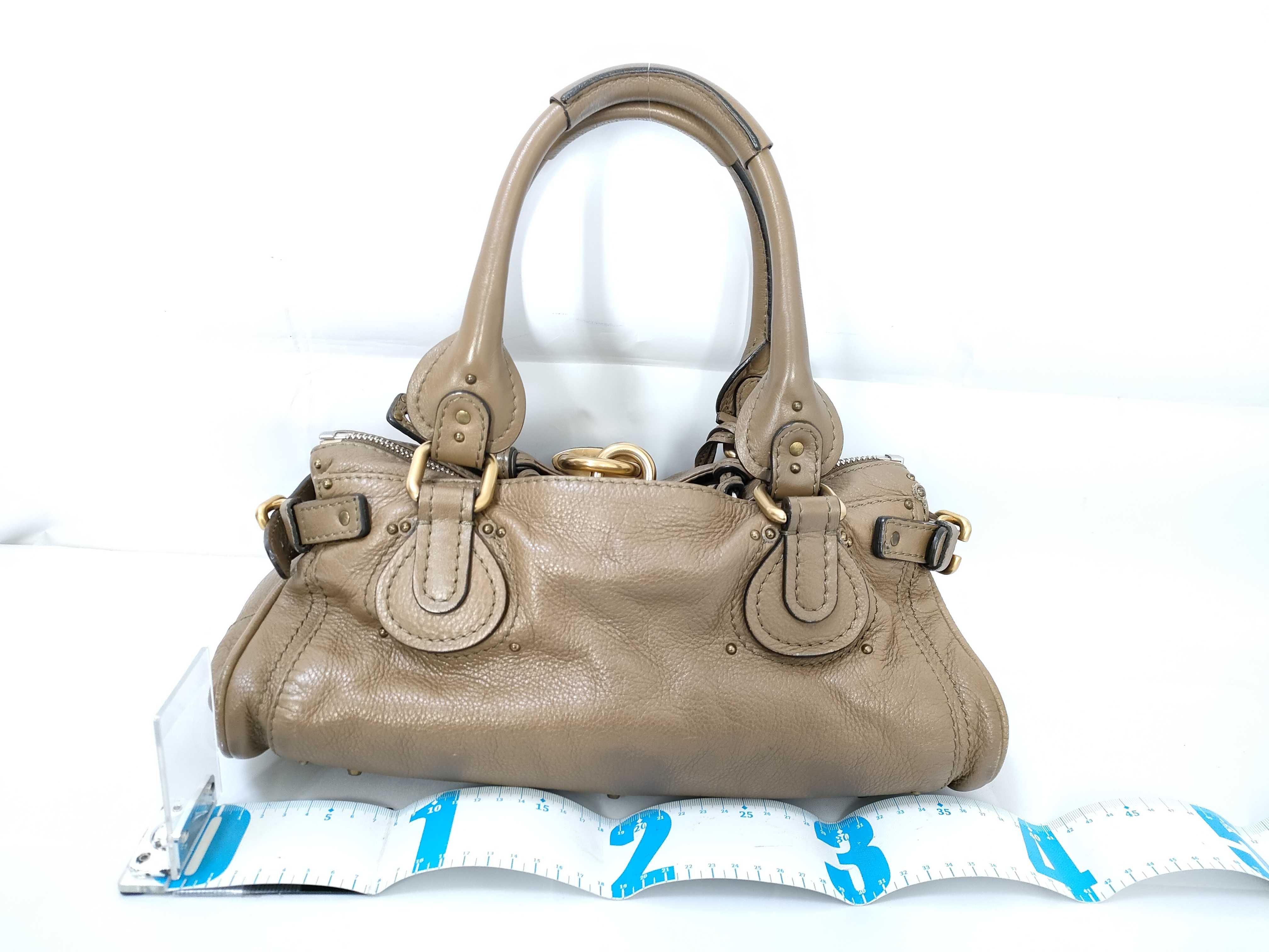 Chloe Taupe Grained Leather Paddington Satchel