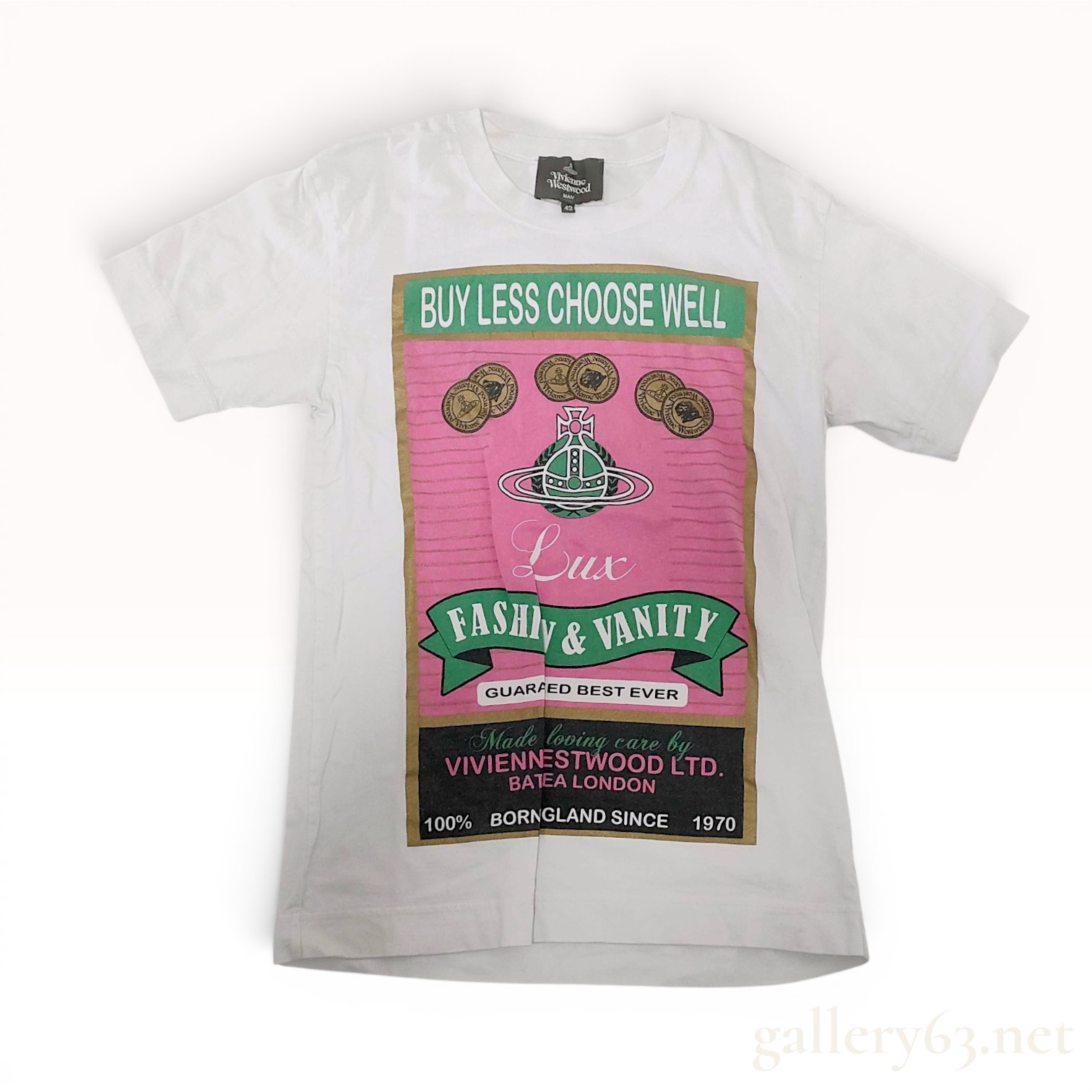 Vivienne Westwood MAN Buy Less Choose Well Graphic T-Shirt Size 42