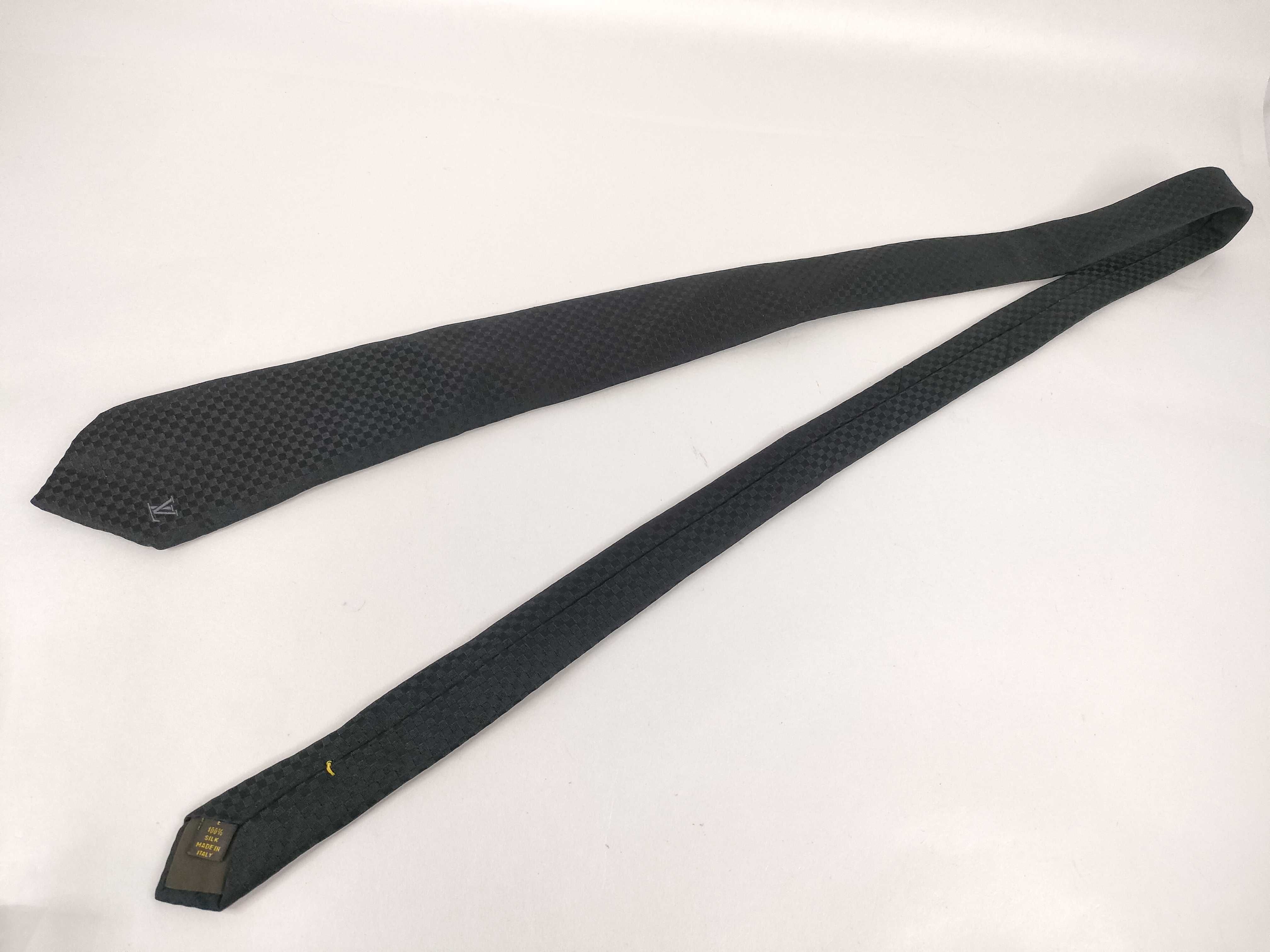 Louis Vuitton Black Damier Silk Necktie