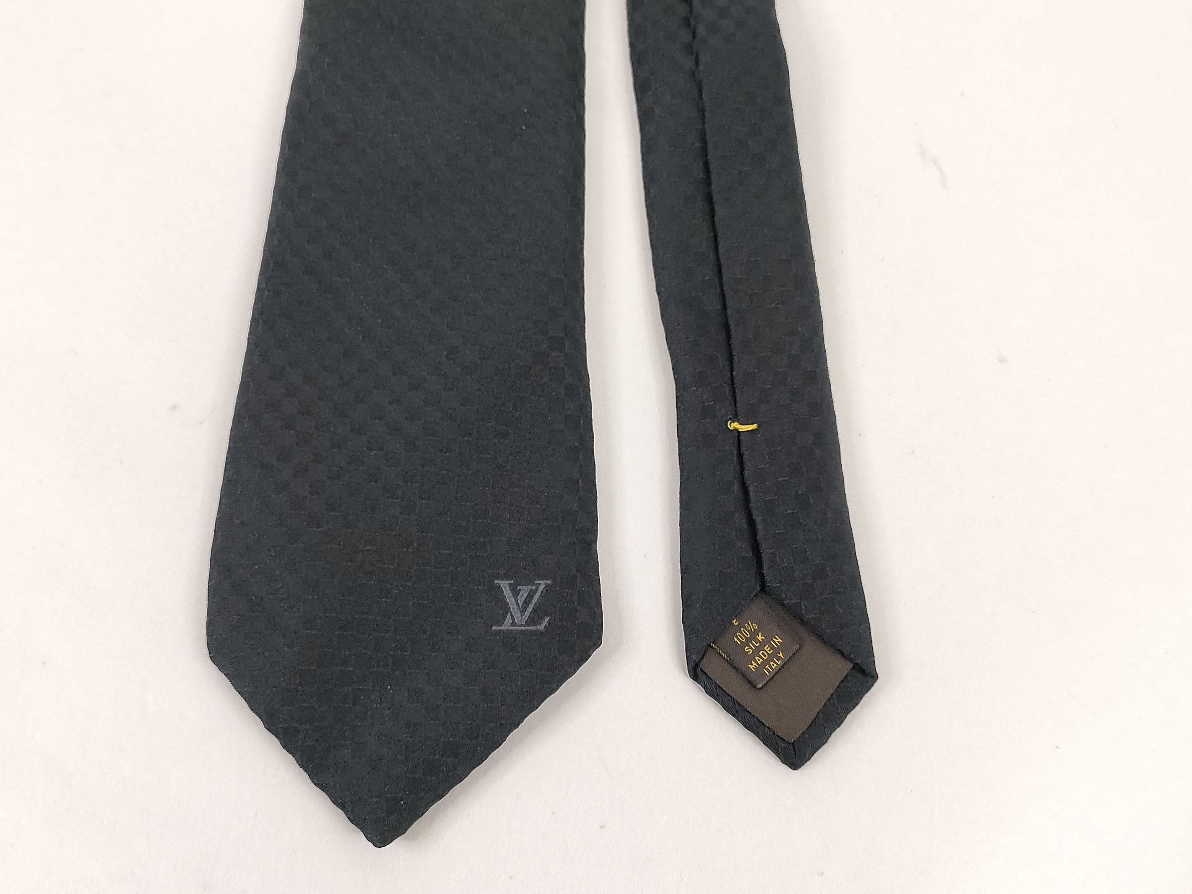 Louis Vuitton Black Damier Silk Necktie