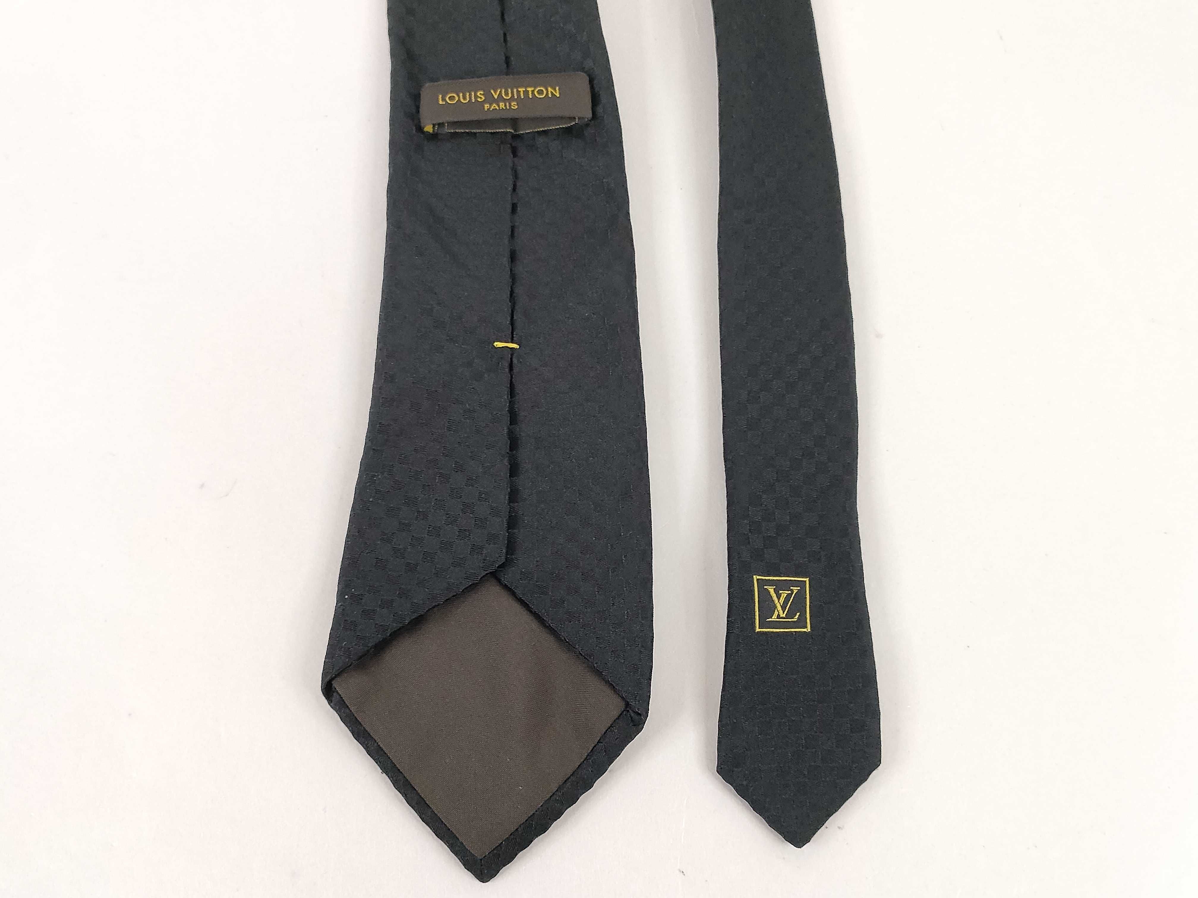 Louis Vuitton Black Damier Silk Necktie