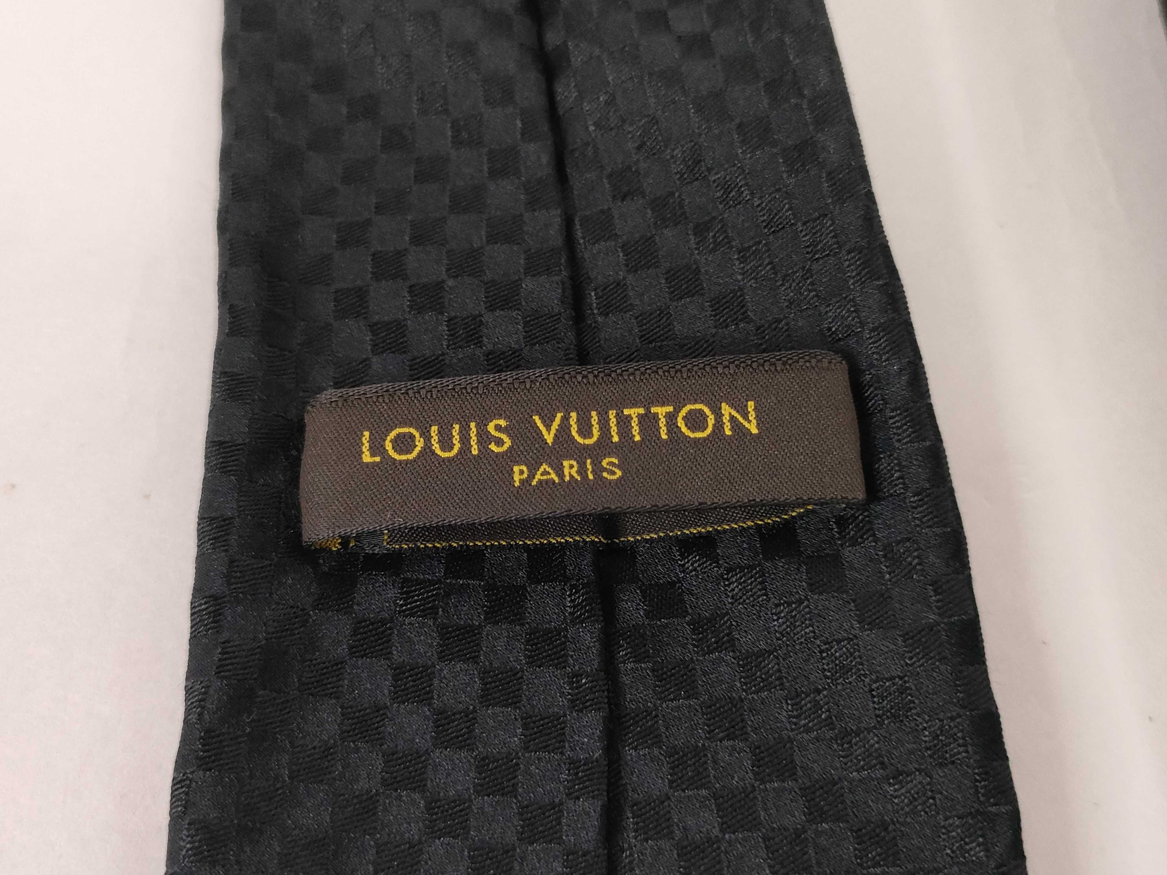 Louis Vuitton Black Damier Silk Necktie