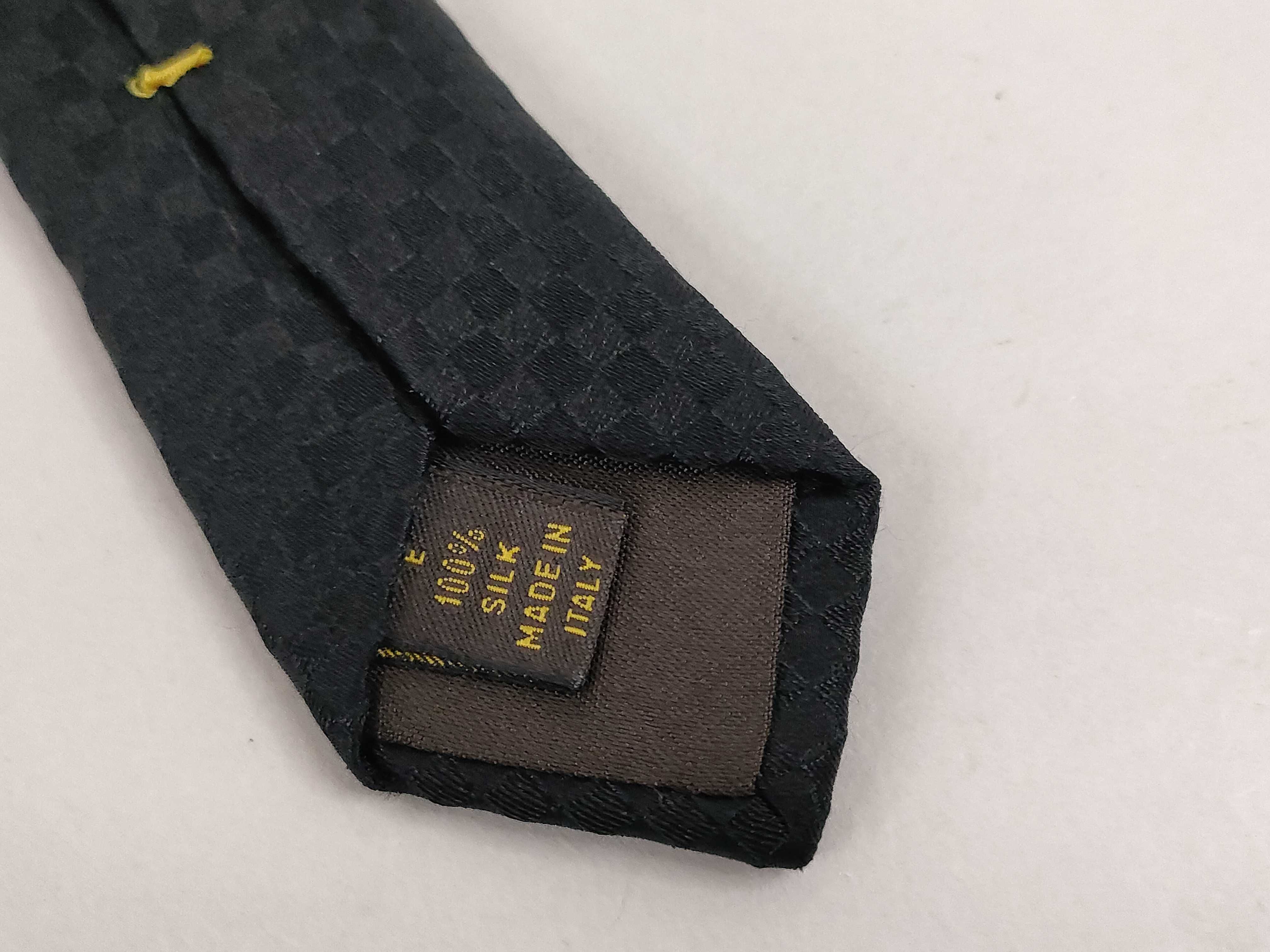 Louis Vuitton Black Damier Silk Necktie