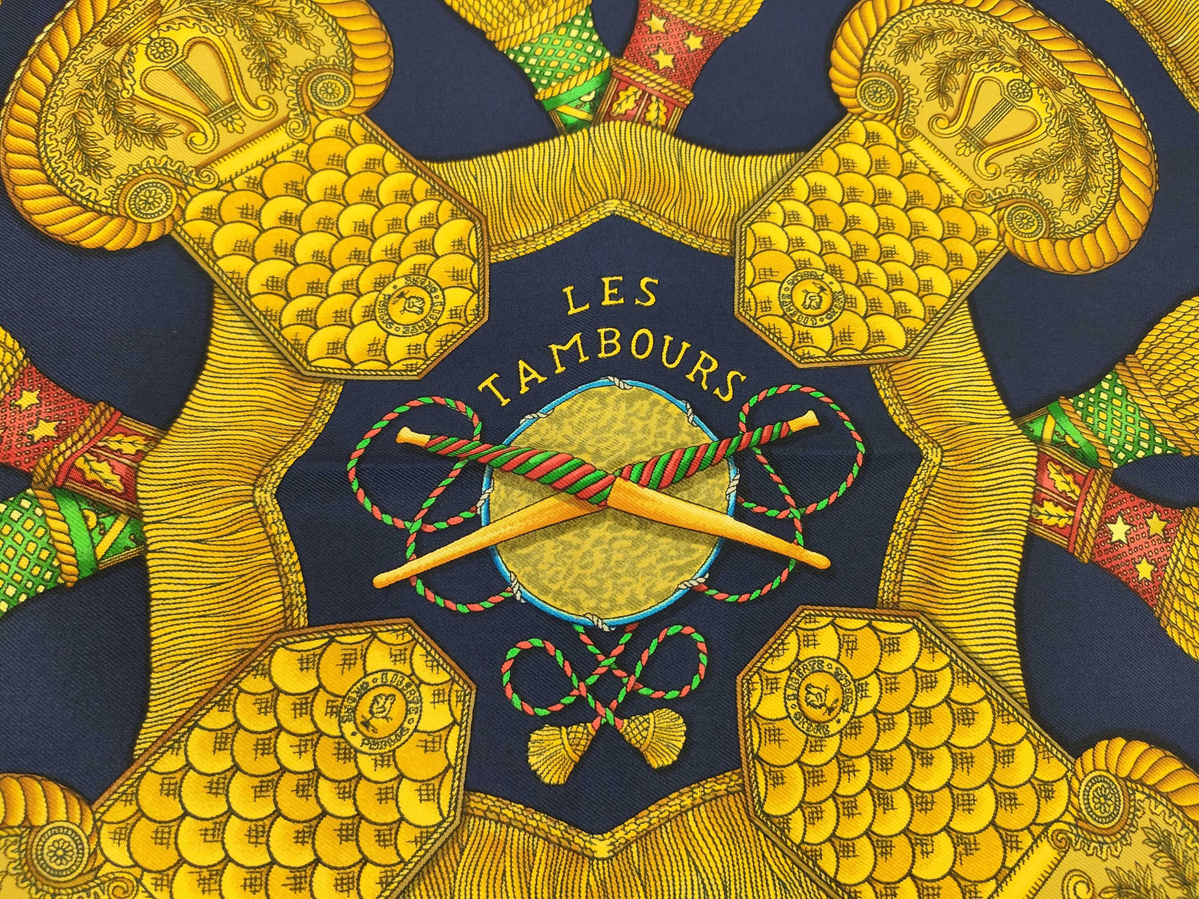 Hermes Les Tambours Silk Scarf by Joachim Metz