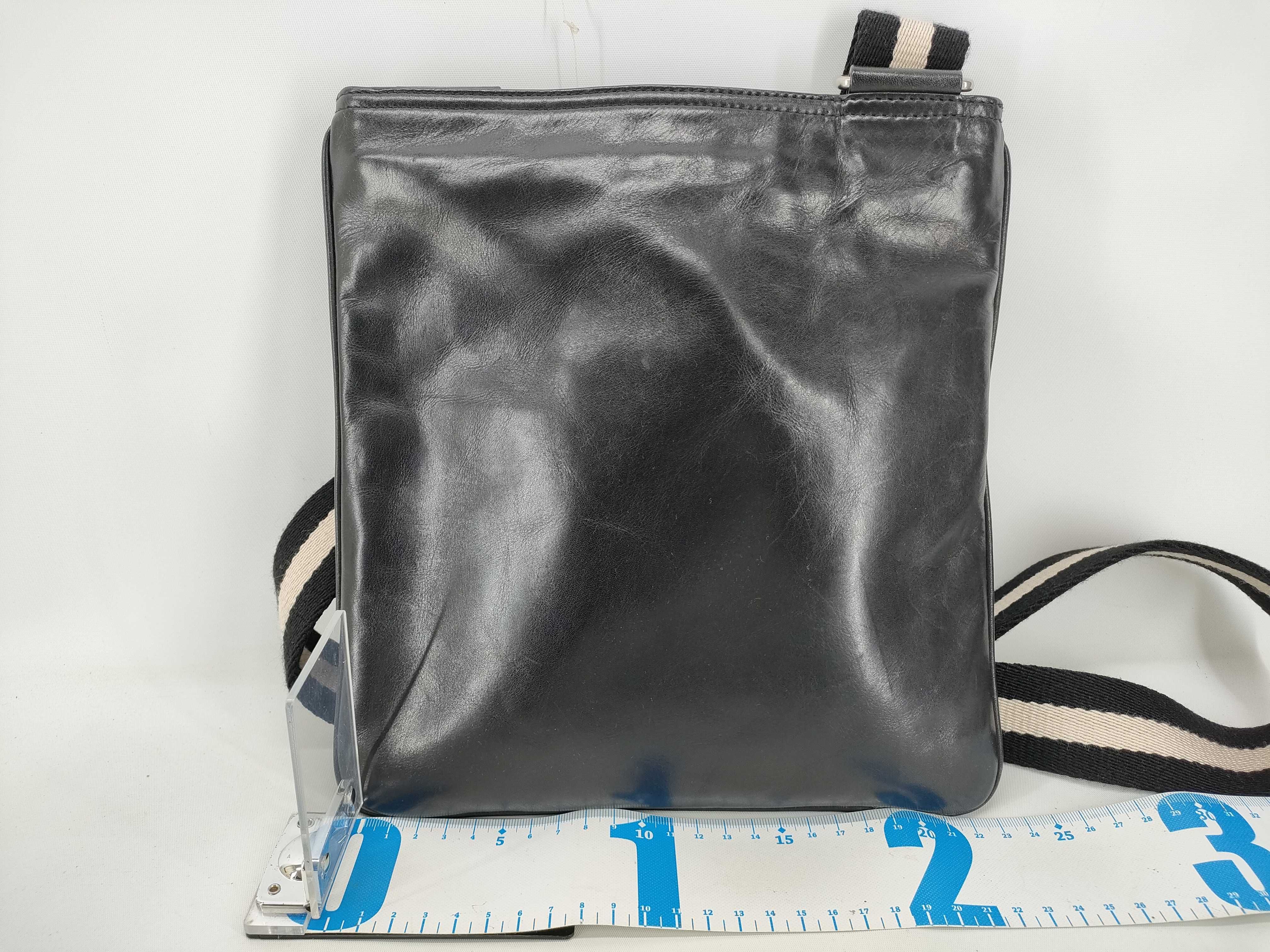 Bally Black Leather Trainspotting Messenger Bag