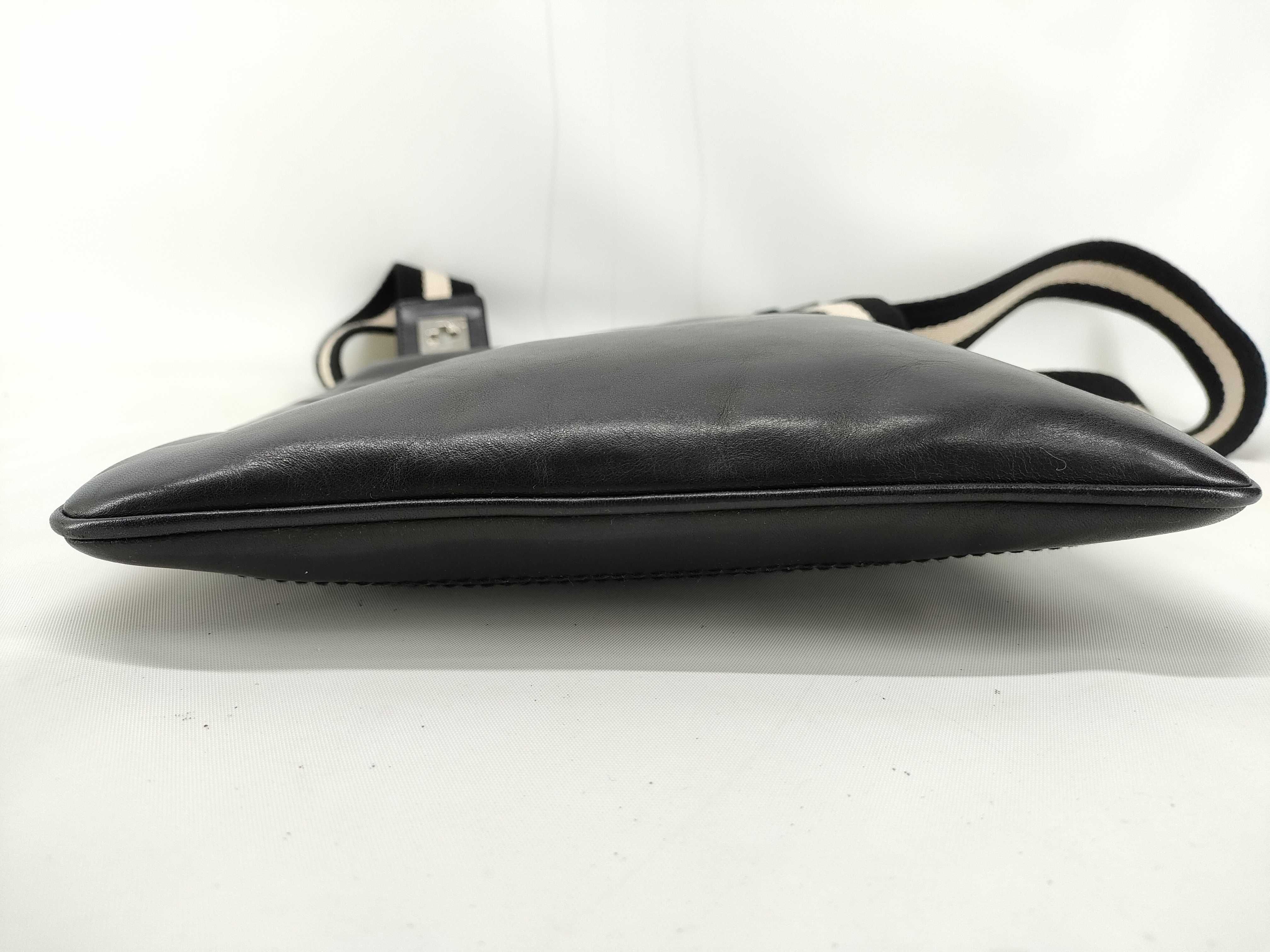 Bally Black Leather Trainspotting Messenger Bag
