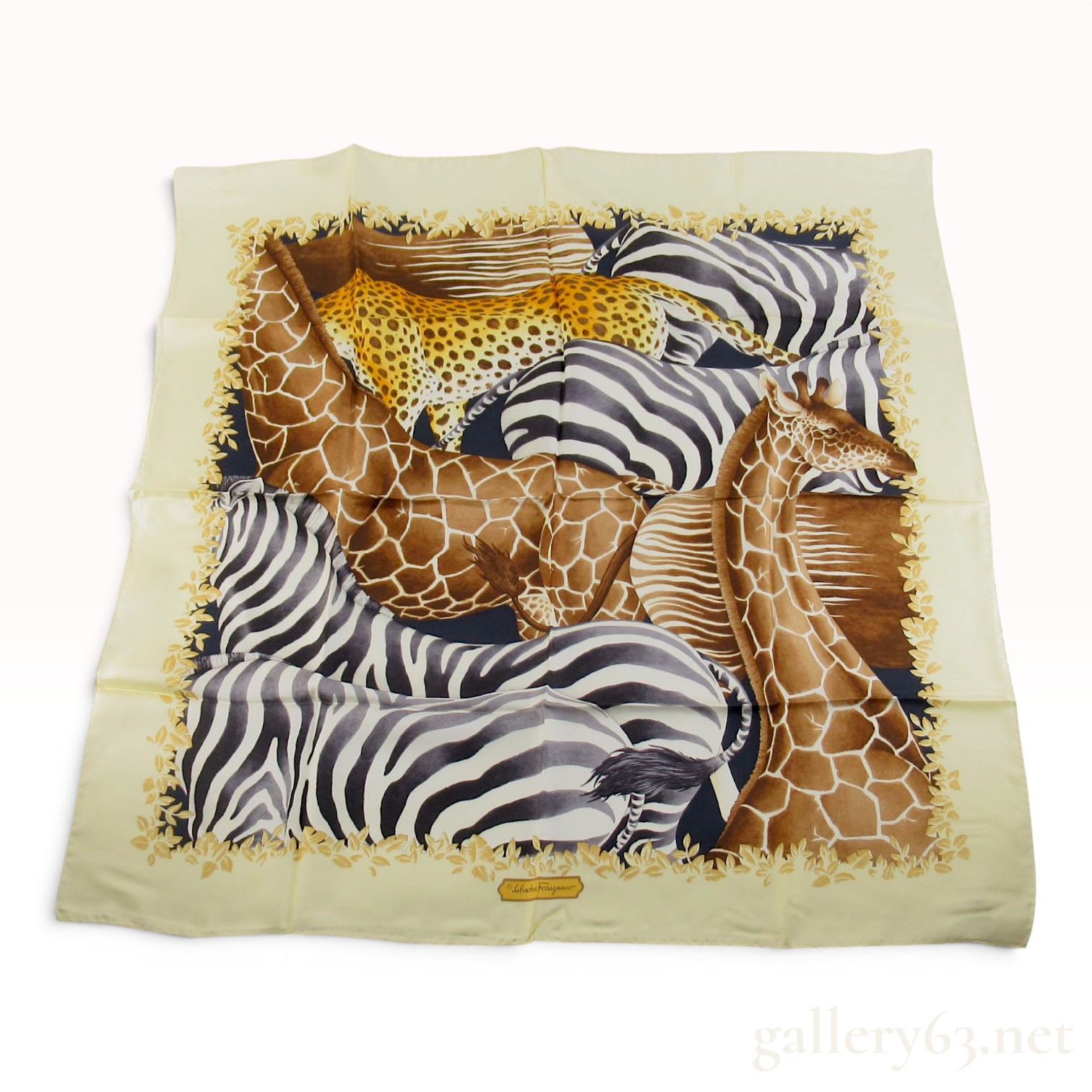 Salvatore Ferragamo Silk Scarf with Safari Animal Motif