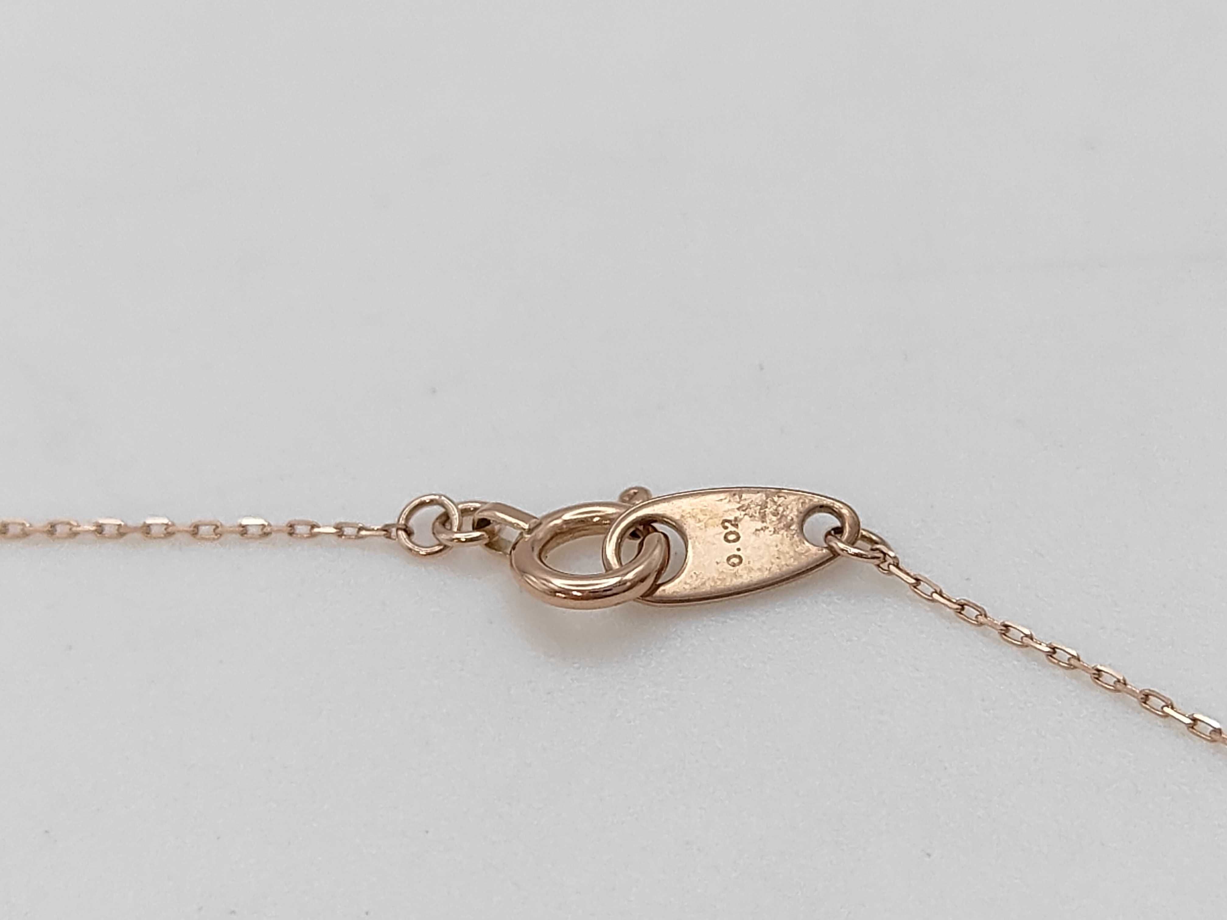 Ete 10 Karat Rose Gold and Diamond Solitaire Pendant Necklace