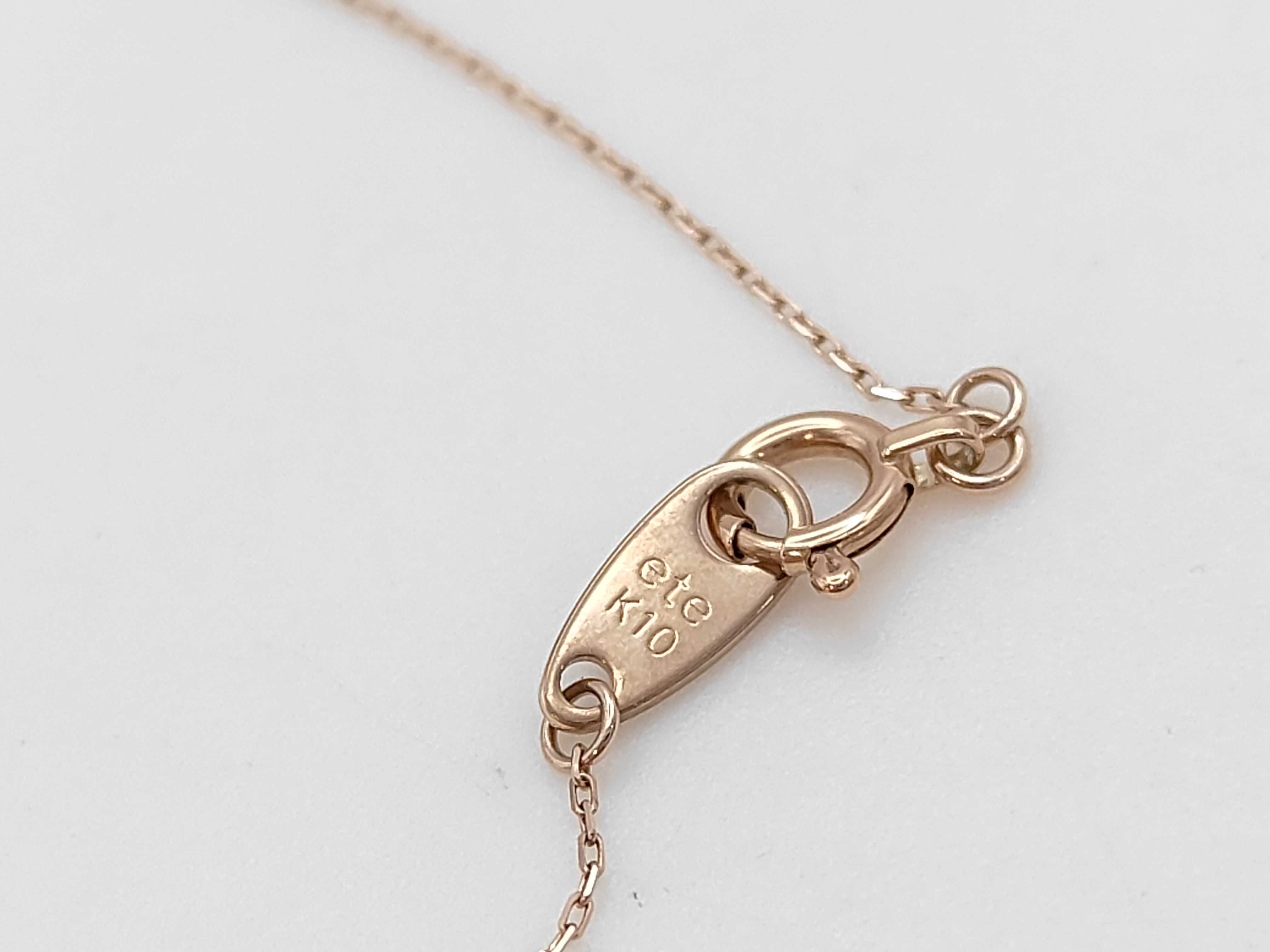 Ete 10 Karat Rose Gold and Diamond Solitaire Pendant Necklace