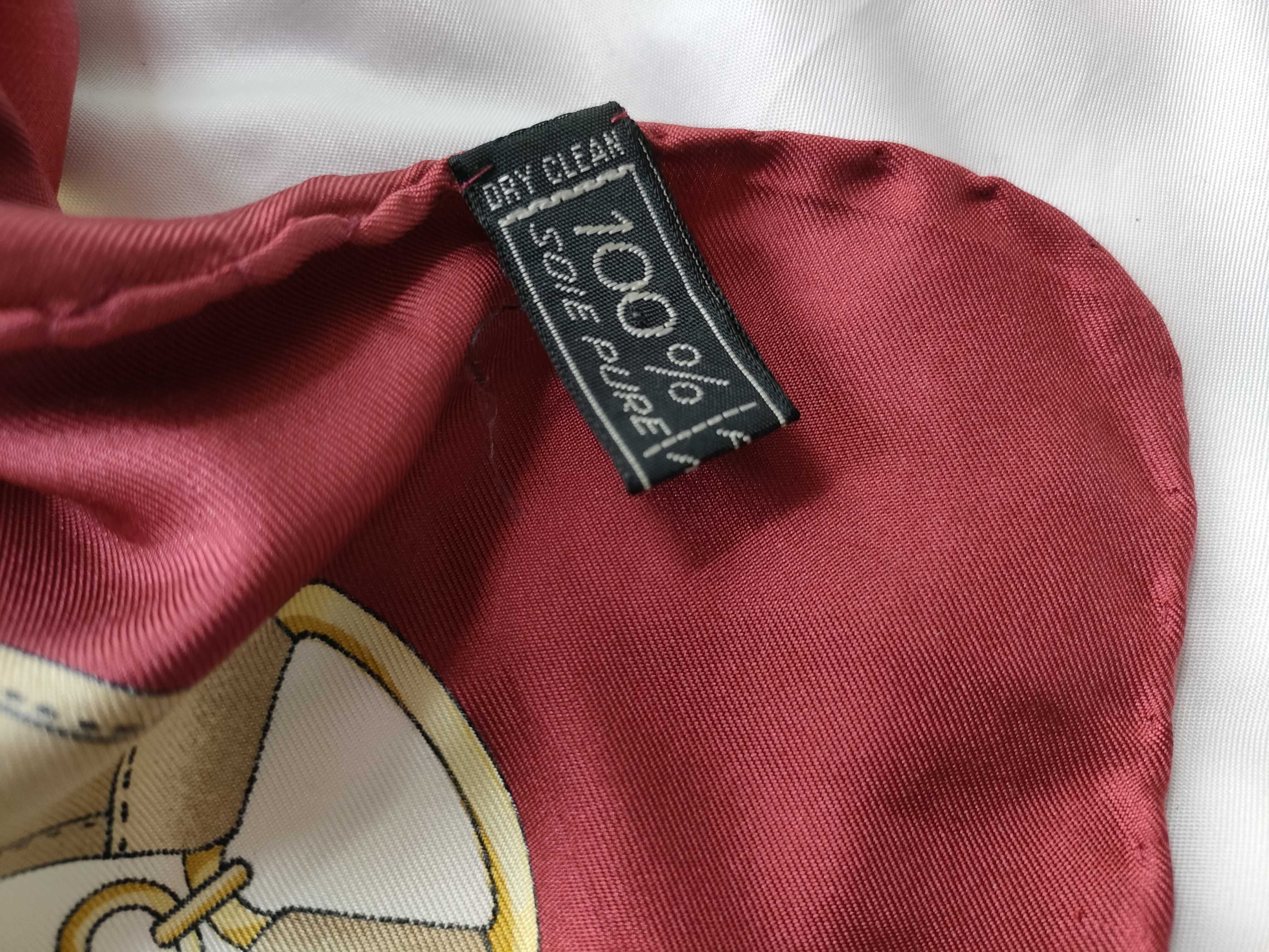 Celine Paris Silk Square Scarf with Equestrian Motif