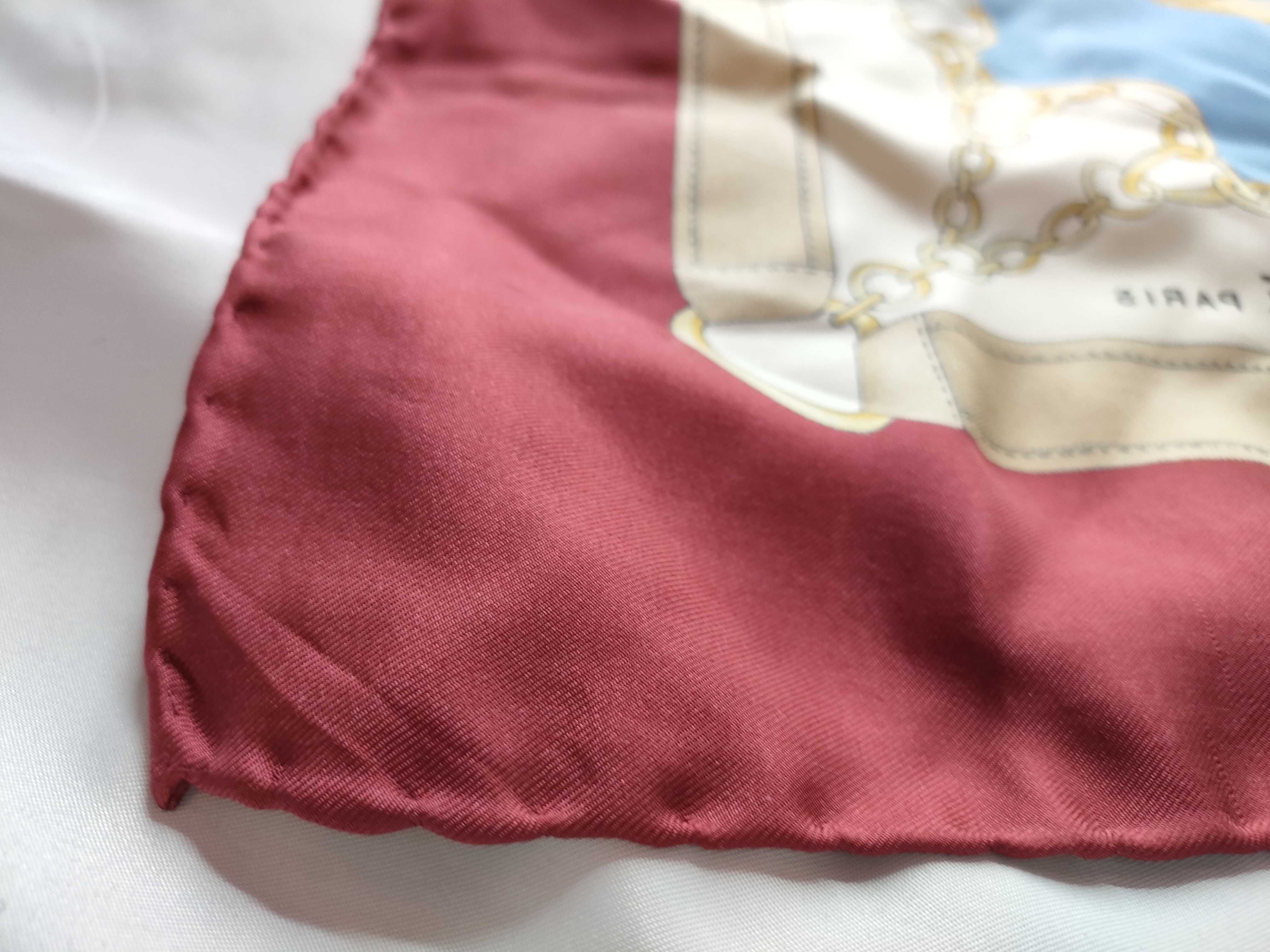 Celine Paris Silk Square Scarf with Equestrian Motif
