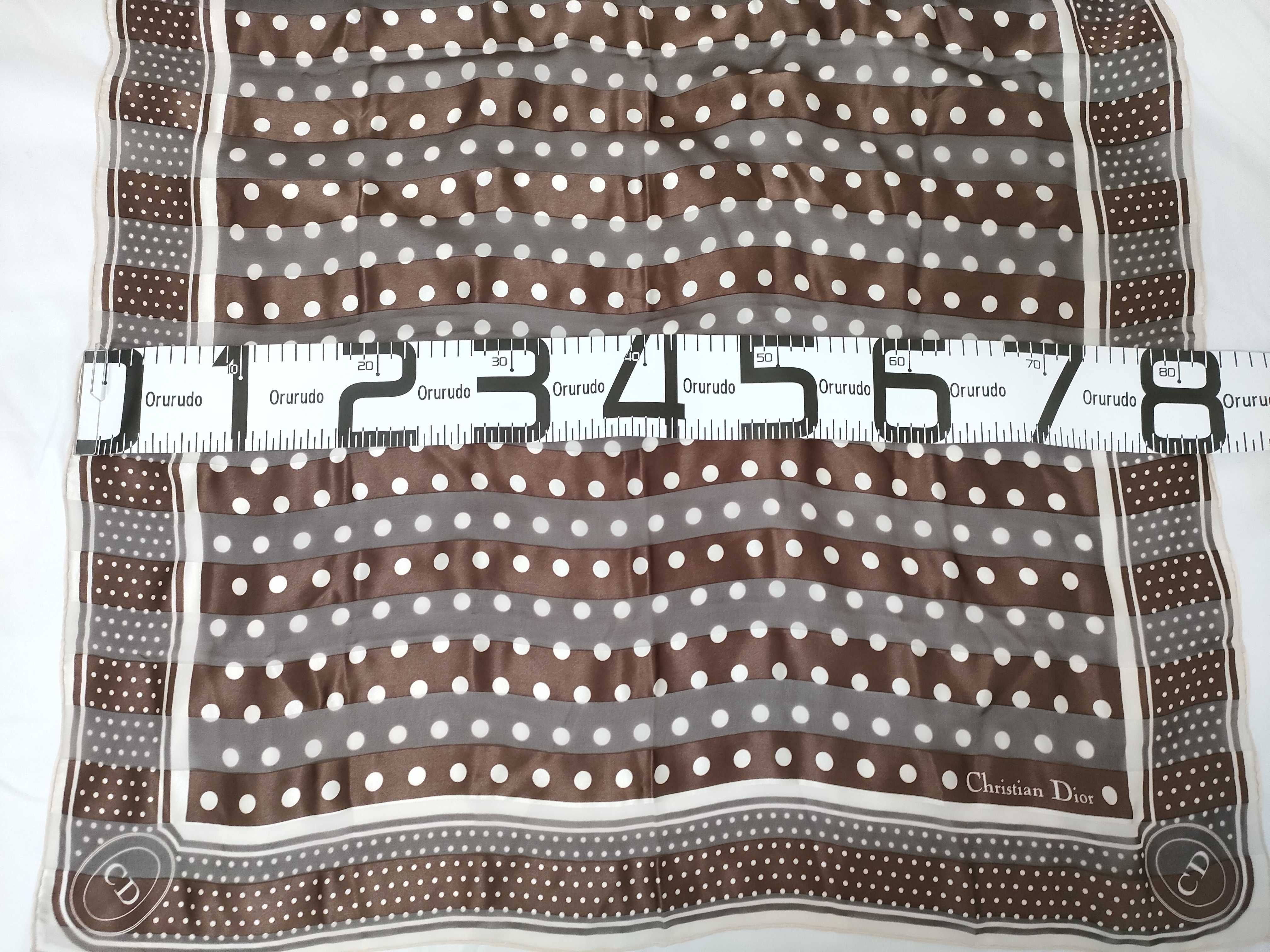 Christian Dior Silk Polka Dot Square Scarf