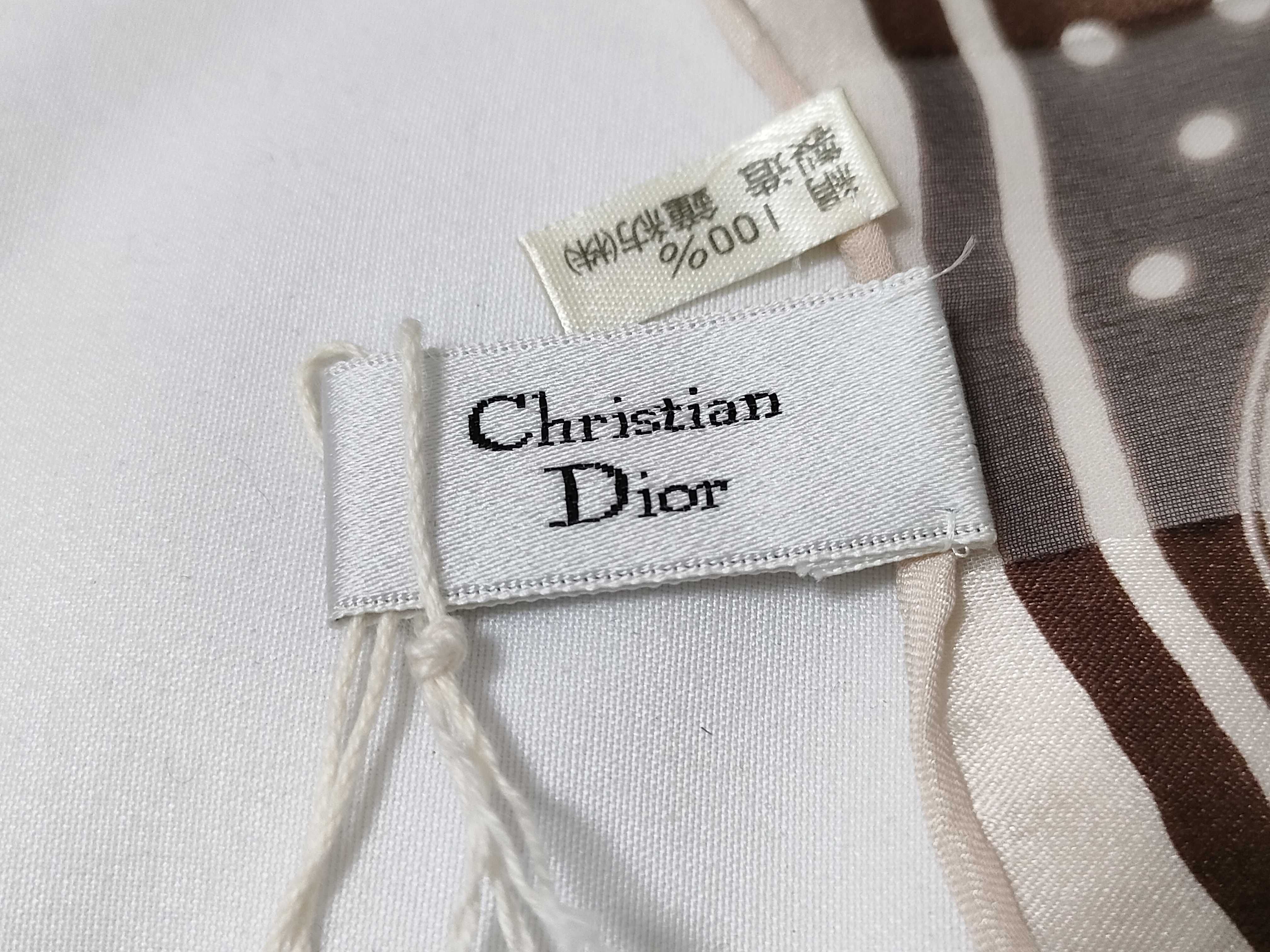 Christian Dior Silk Polka Dot Square Scarf