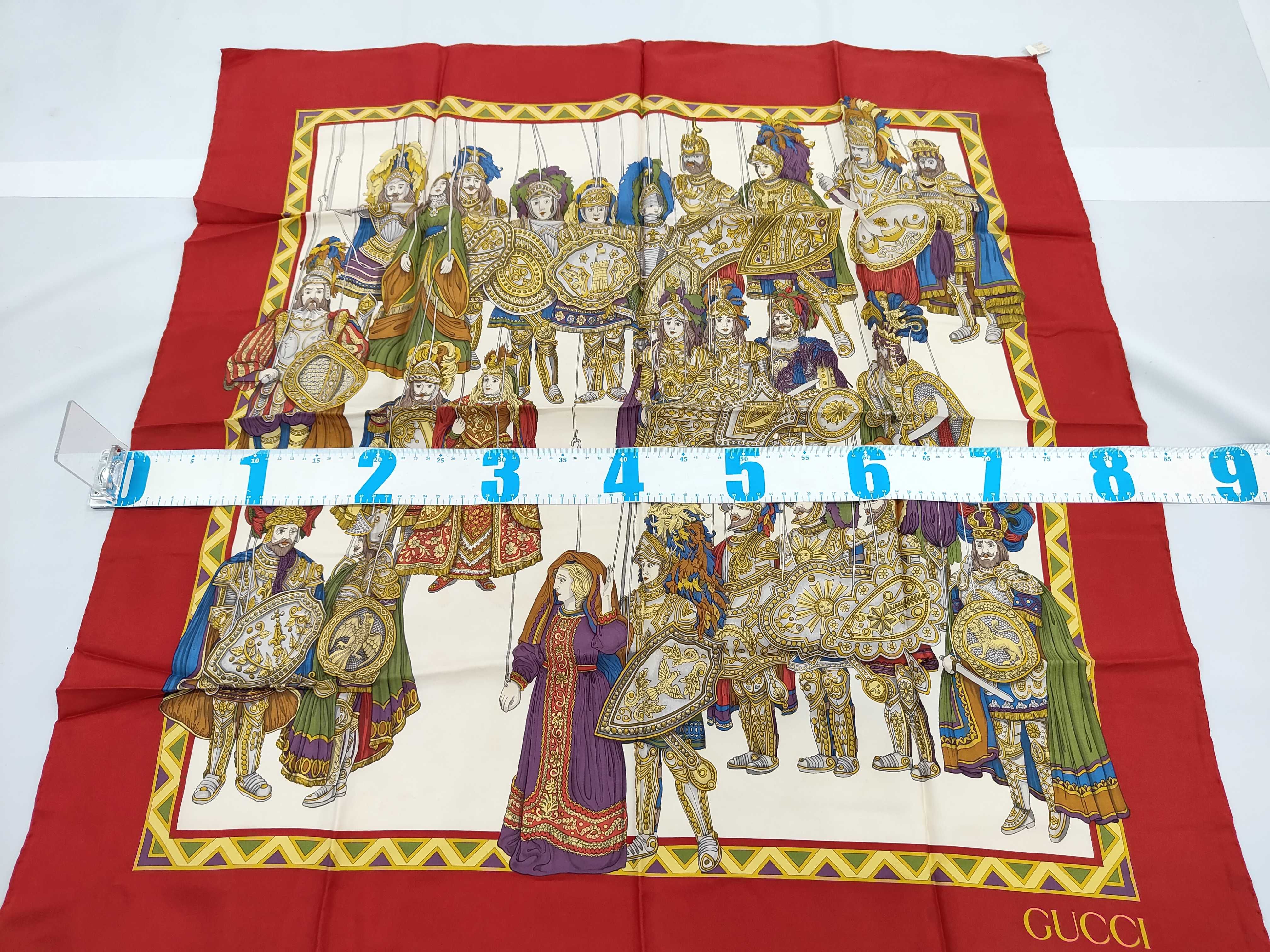 Vintage Gucci Sicilian Puppet Theater Silk Scarf