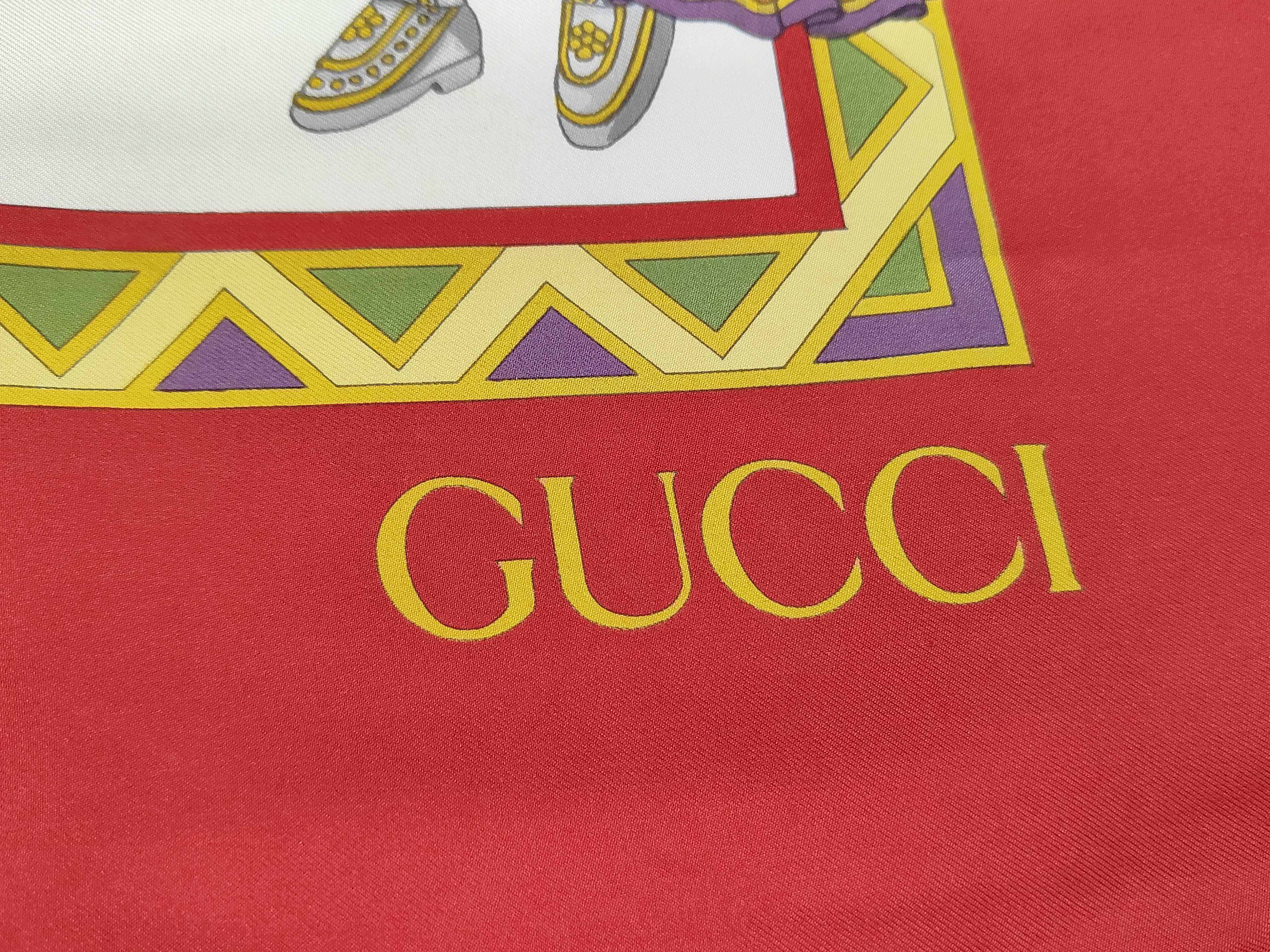 Vintage Gucci Sicilian Puppet Theater Silk Scarf