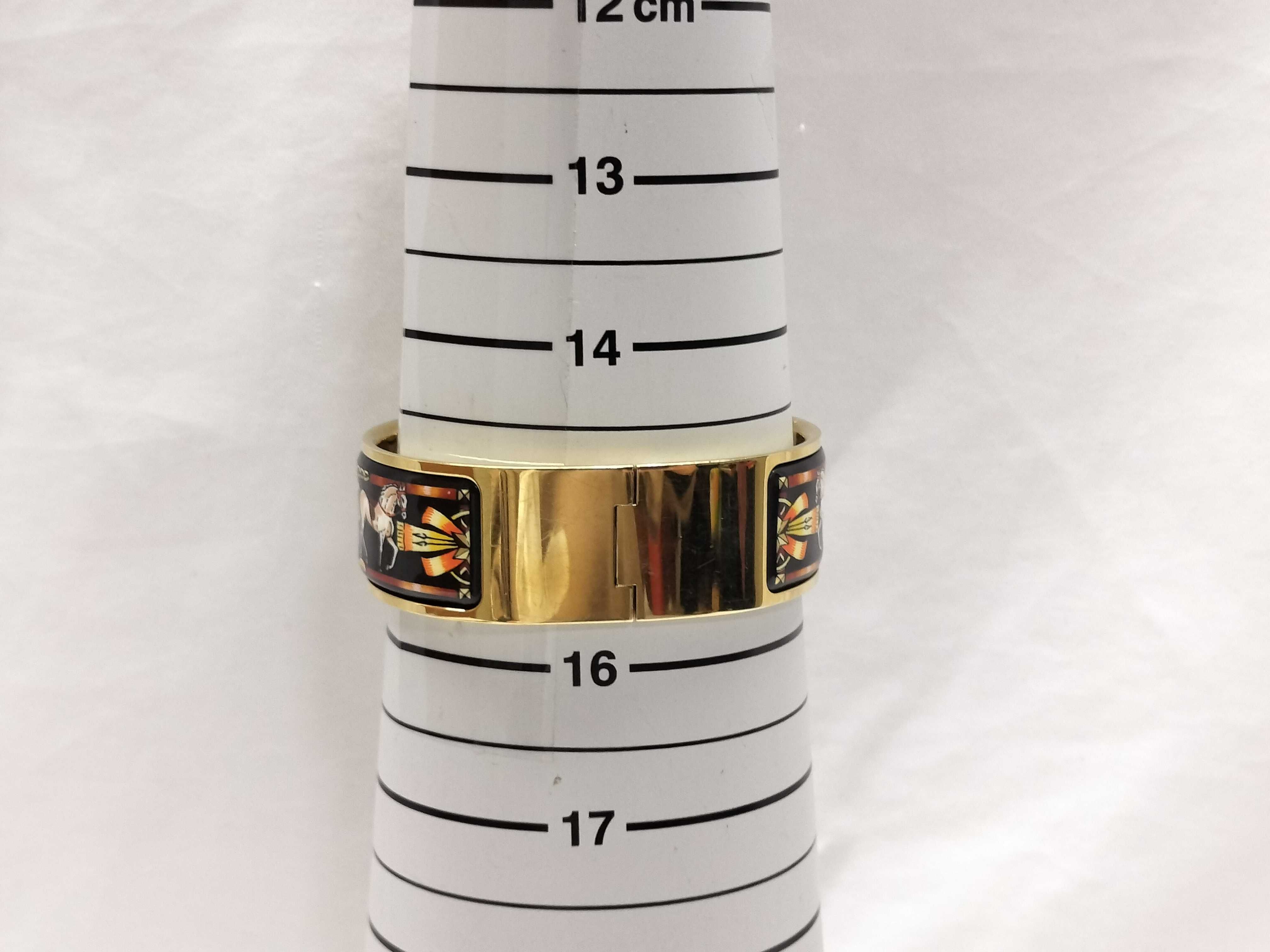 Hermes Loquet Gold-Plated Enamel Bangle Watch LO1.100