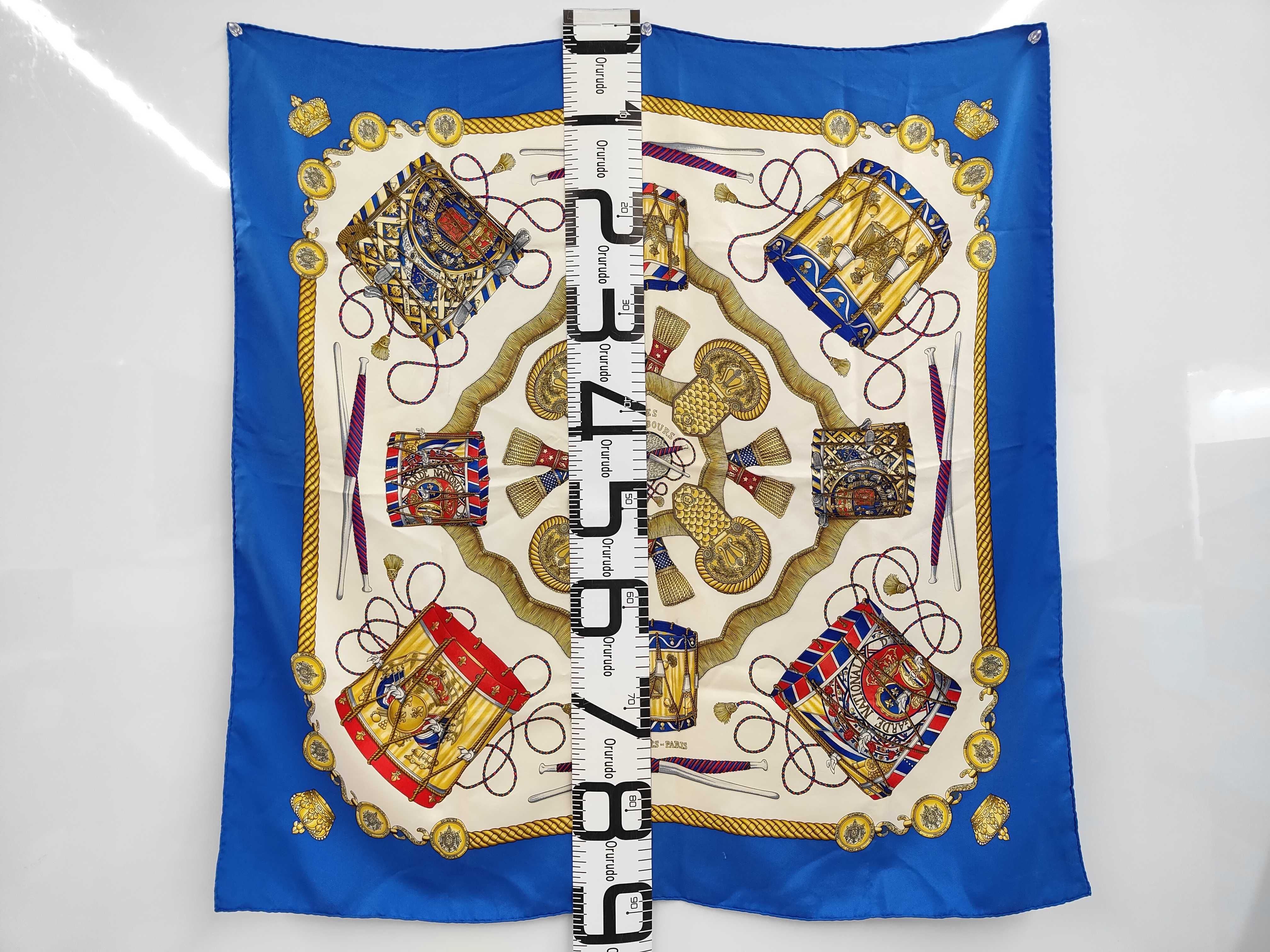 Hermes Les Tambours Silk Scarf designed by Joachim Metz