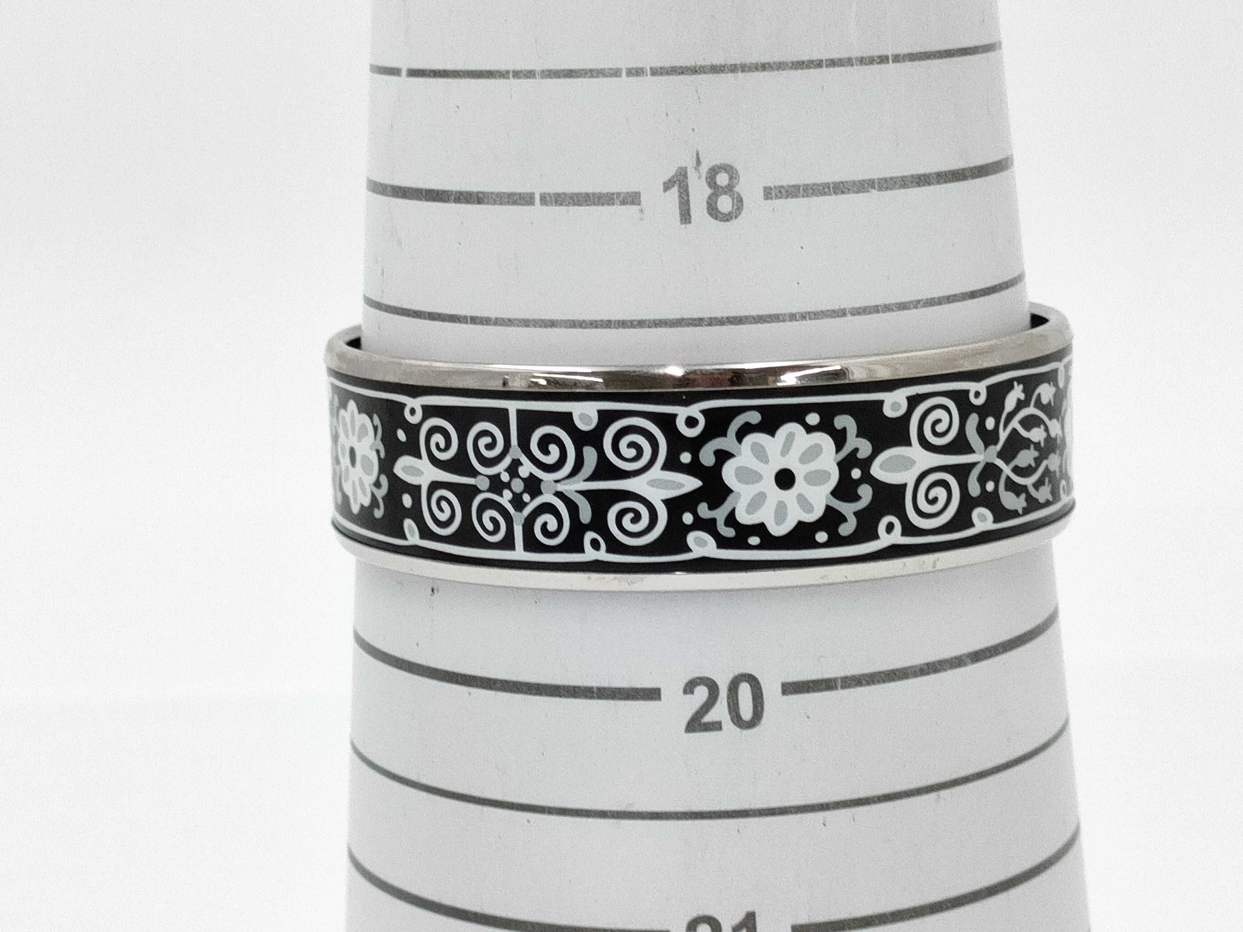 Hermes Wide Printed Enamel Balcons du Guadalquivir Bangle Bracelet with Box