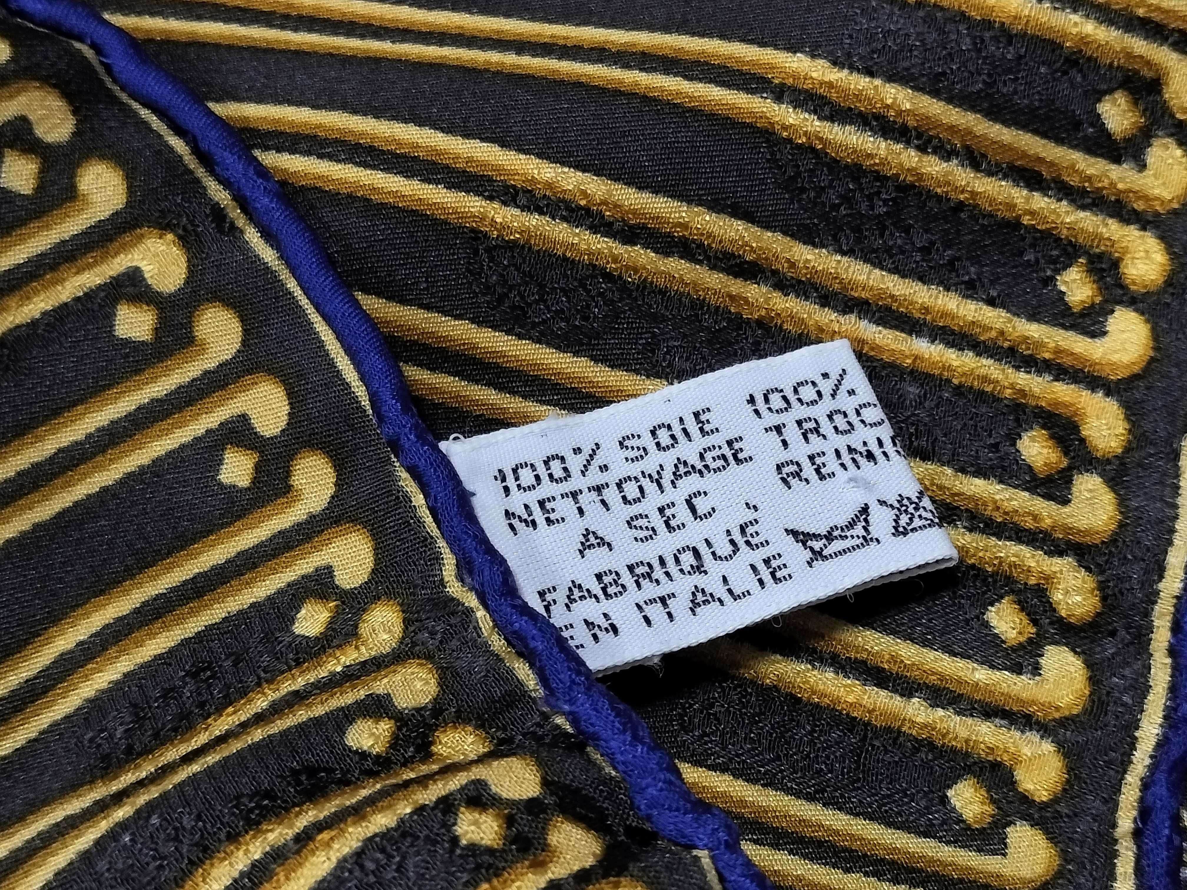 Must de Cartier Vintage Silk Scarf with Clock Hand Motif