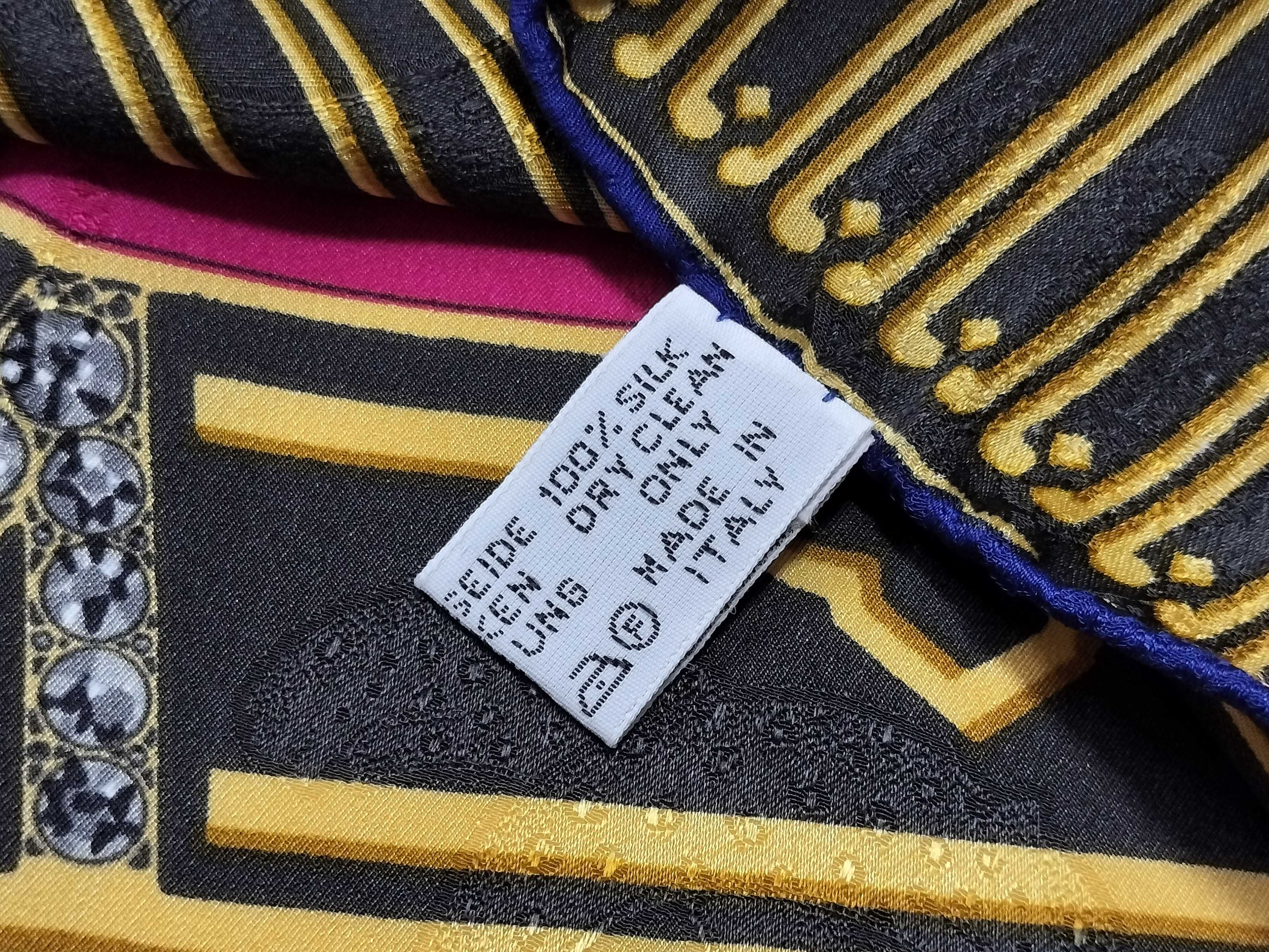 Must de Cartier Vintage Silk Scarf with Clock Hand Motif