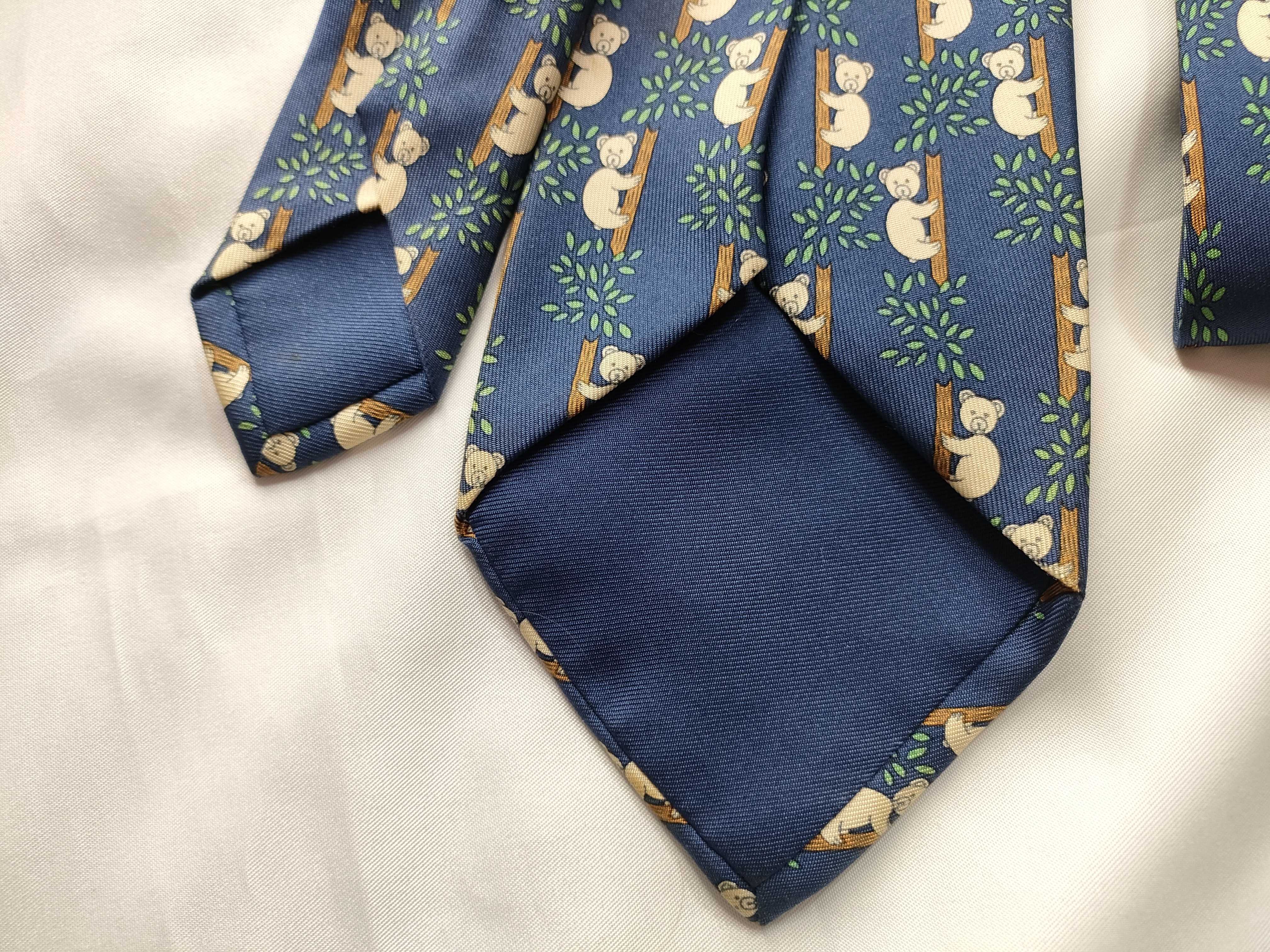 Hermes Paris Silk Koala Motif Necktie
