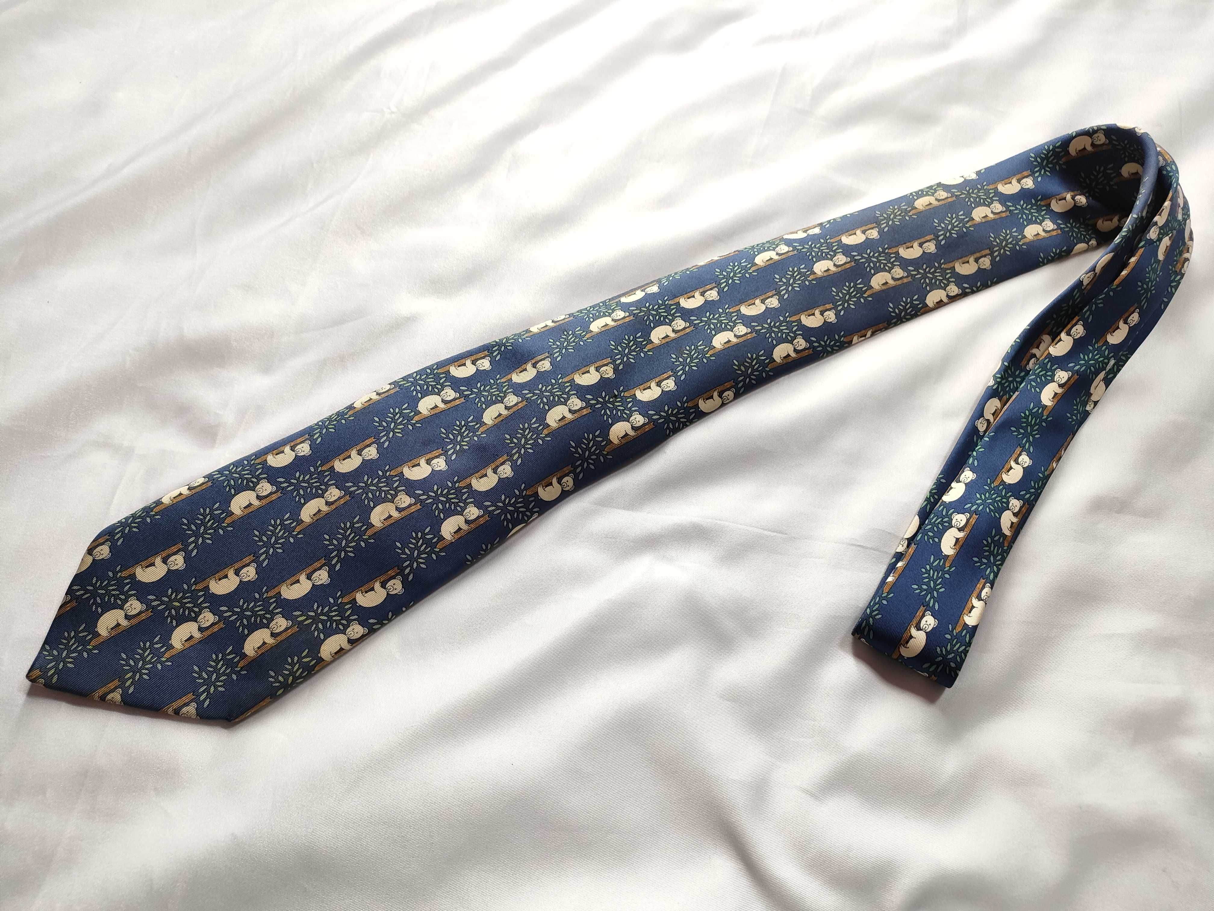 Hermes Paris Silk Koala Motif Necktie